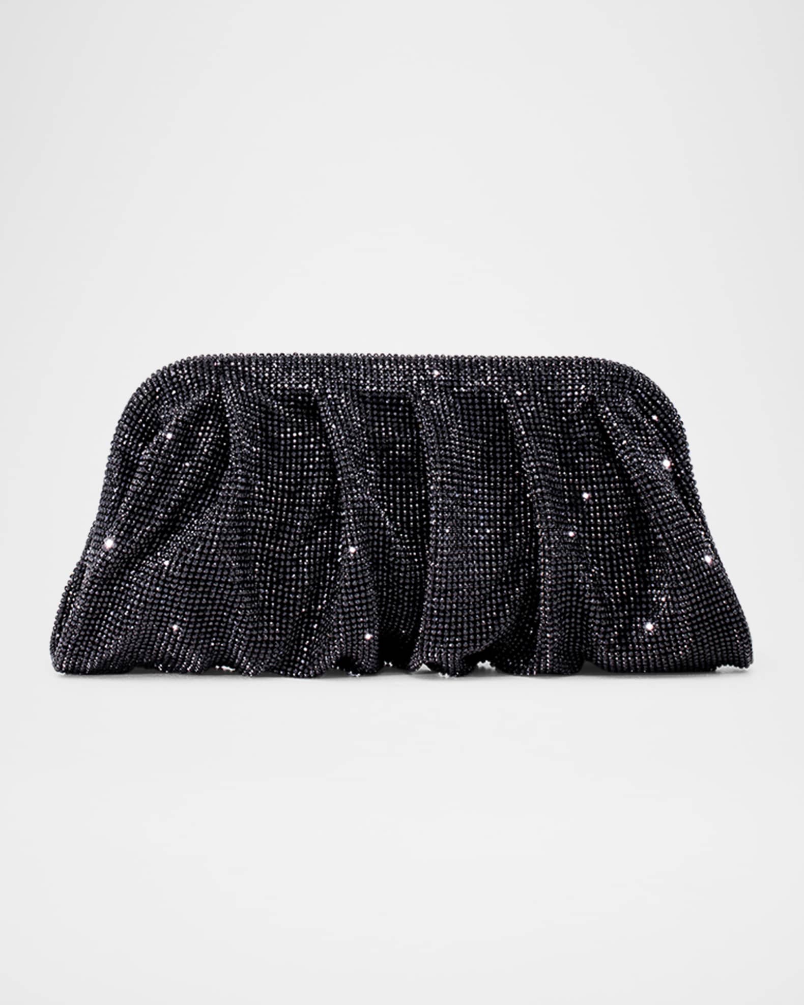 Benedetta Bruzziches Venus La Grande Ruched Crystal Mesh Clutch