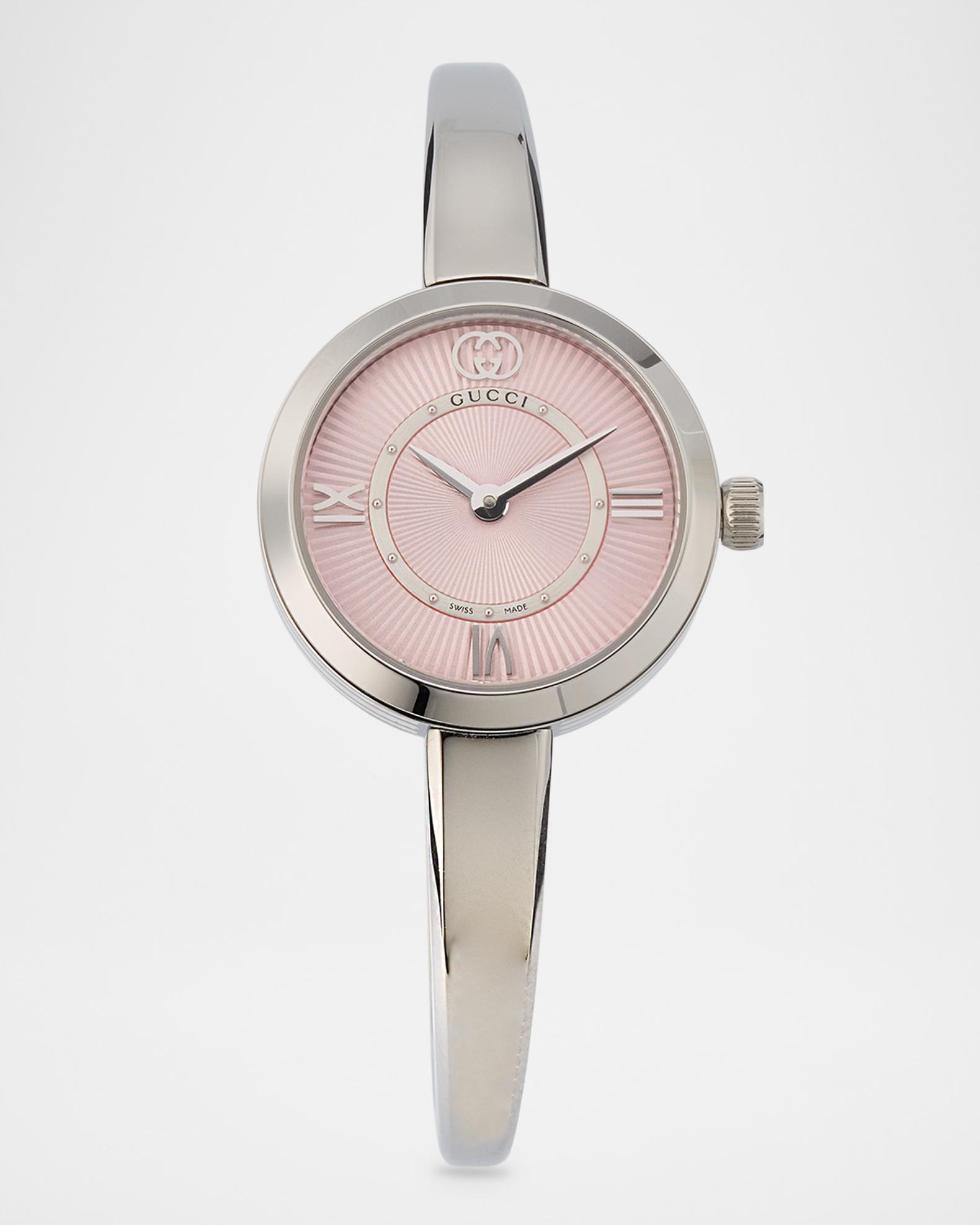 Gucci 24mm Model 2000 Watch on Hinged Bangle, Pink | Neiman Marcus