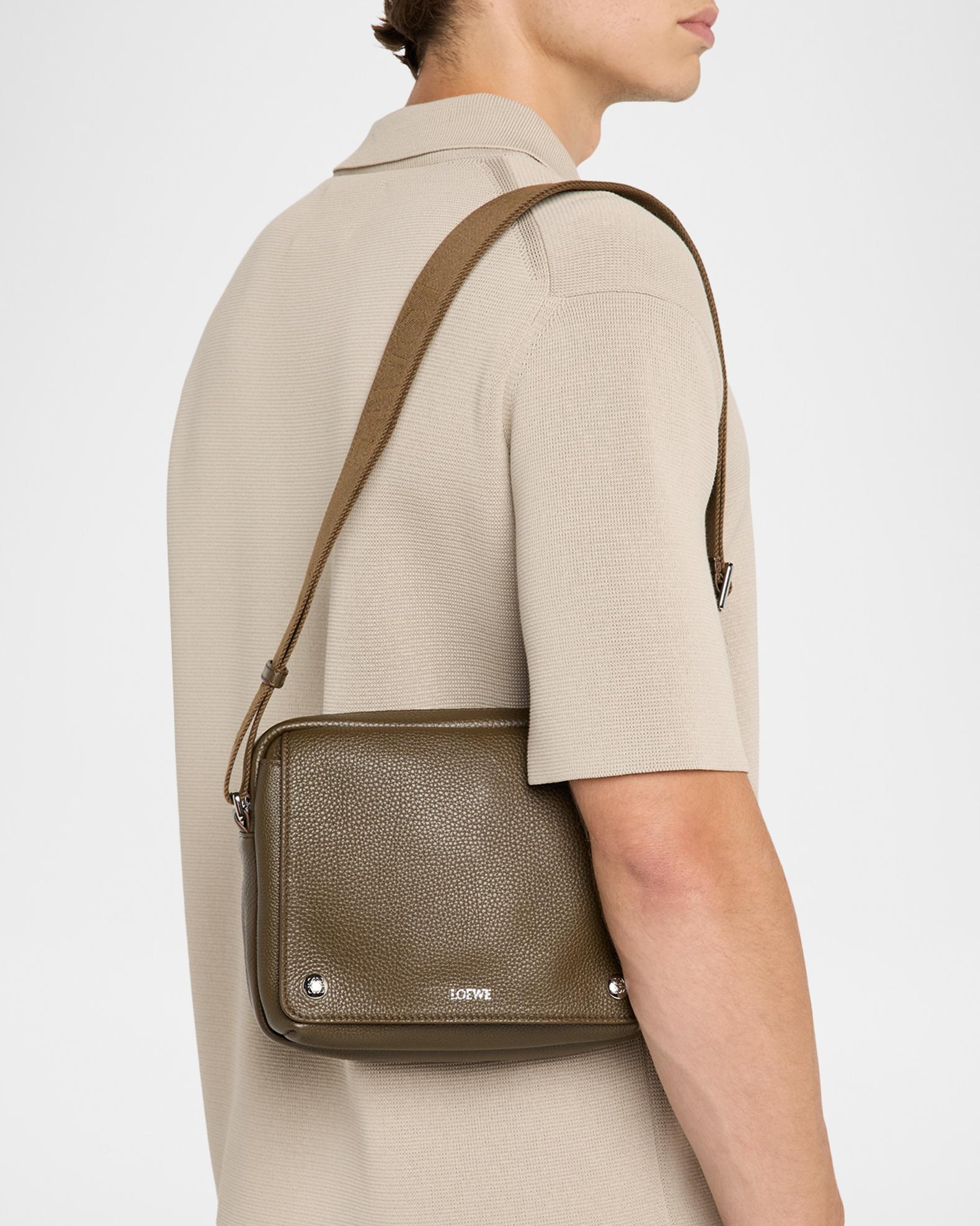 LOEWE Men's Pebble Leather Extra-Small Messenger Bag | Neiman Marcus