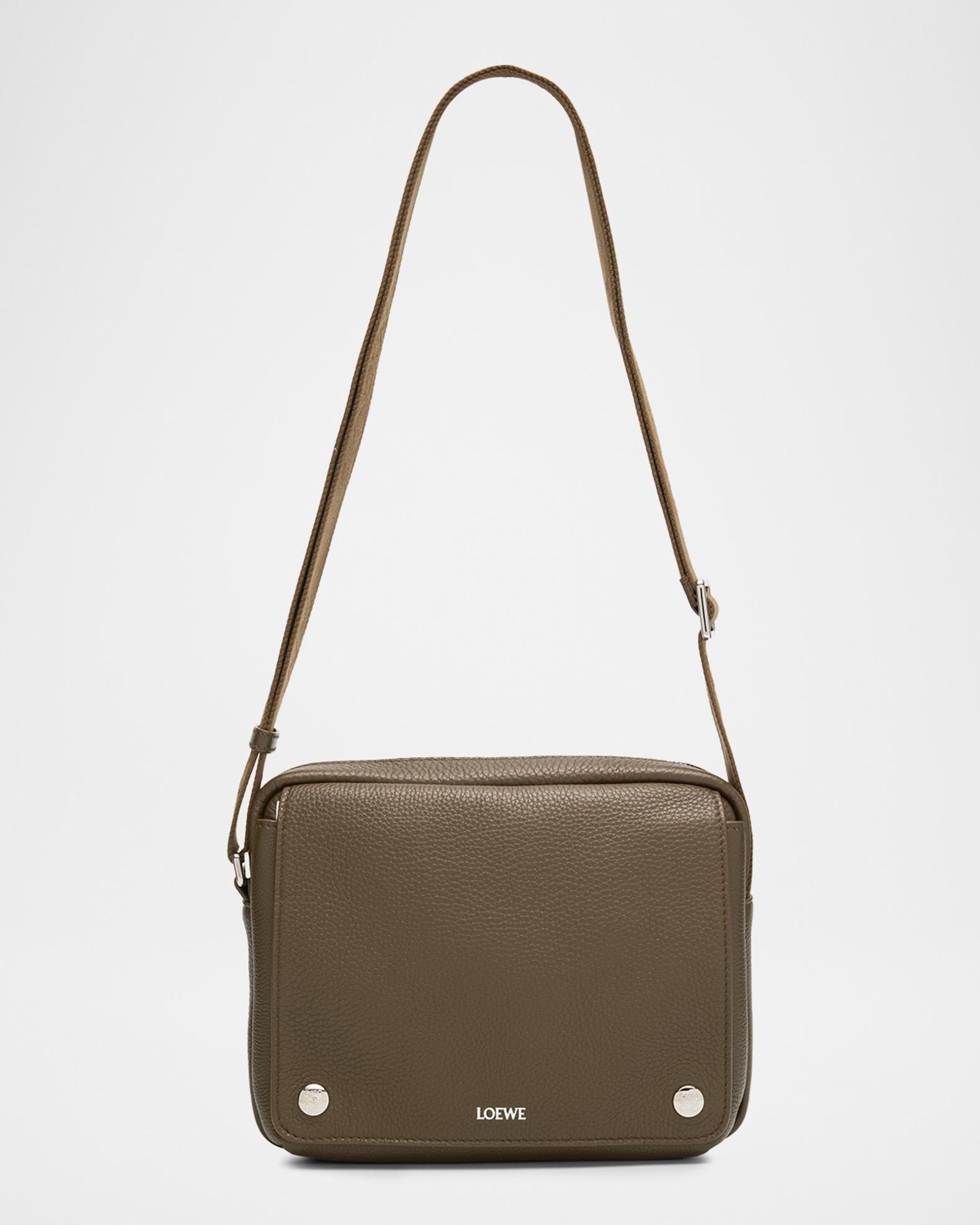 LOEWE Men's Pebble Leather Extra-Small Messenger Bag | Neiman Marcus