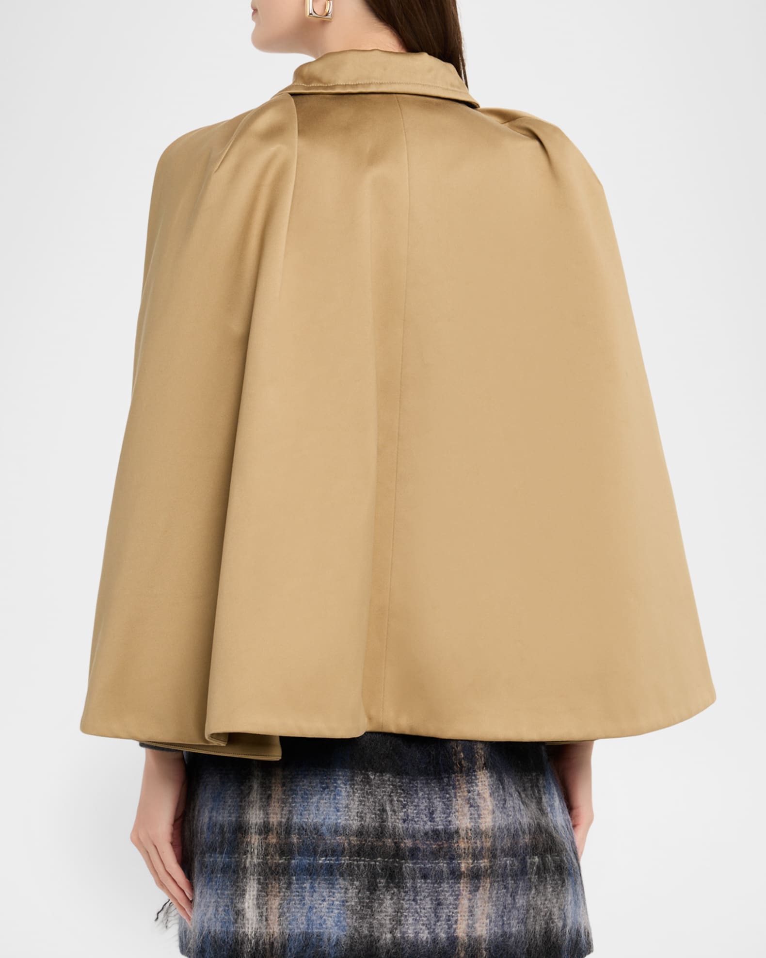 Double-Breasted Cape Trench Jacket