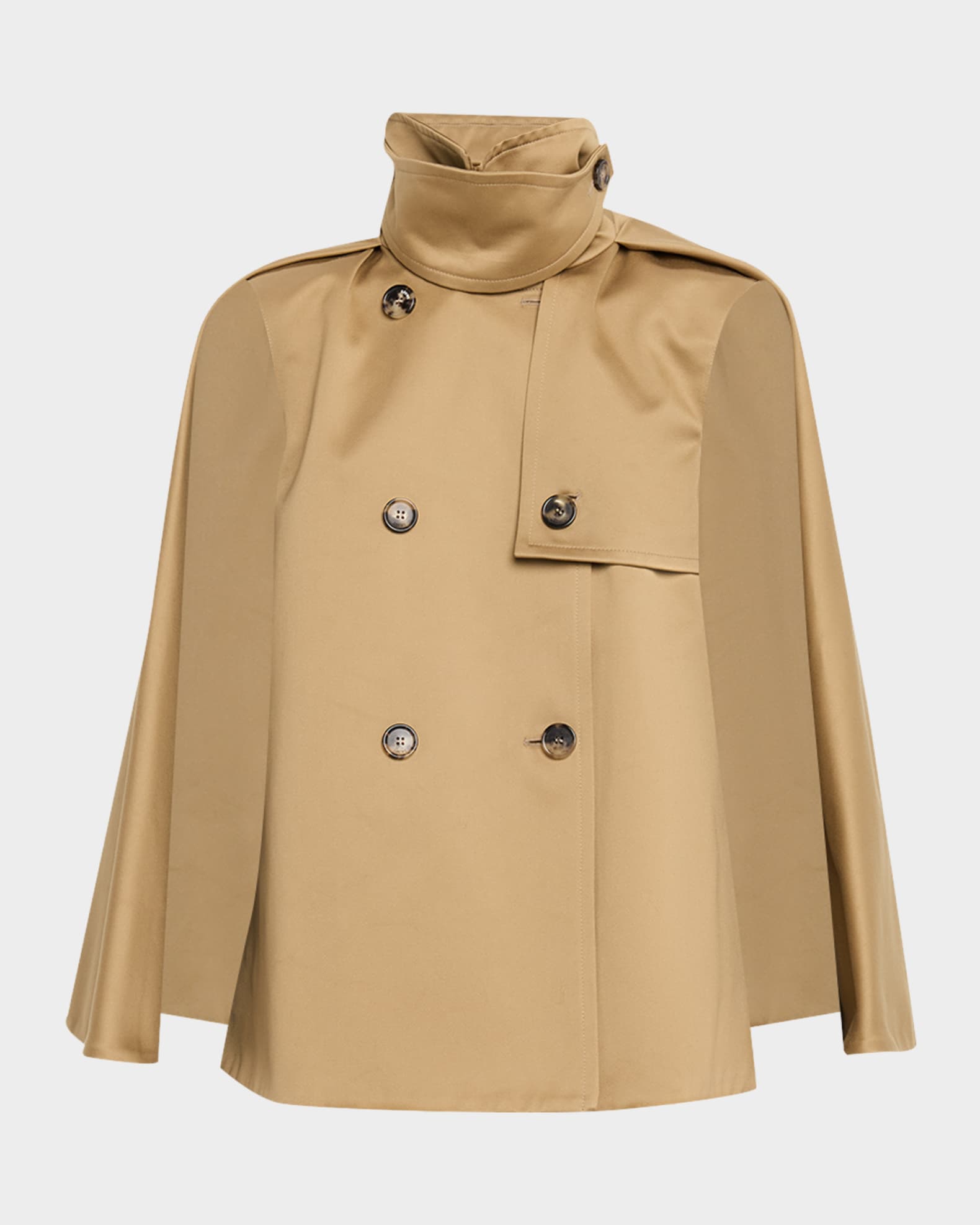 Loewe Double-Breasted Cape Trench Jacket | Neiman Marcus