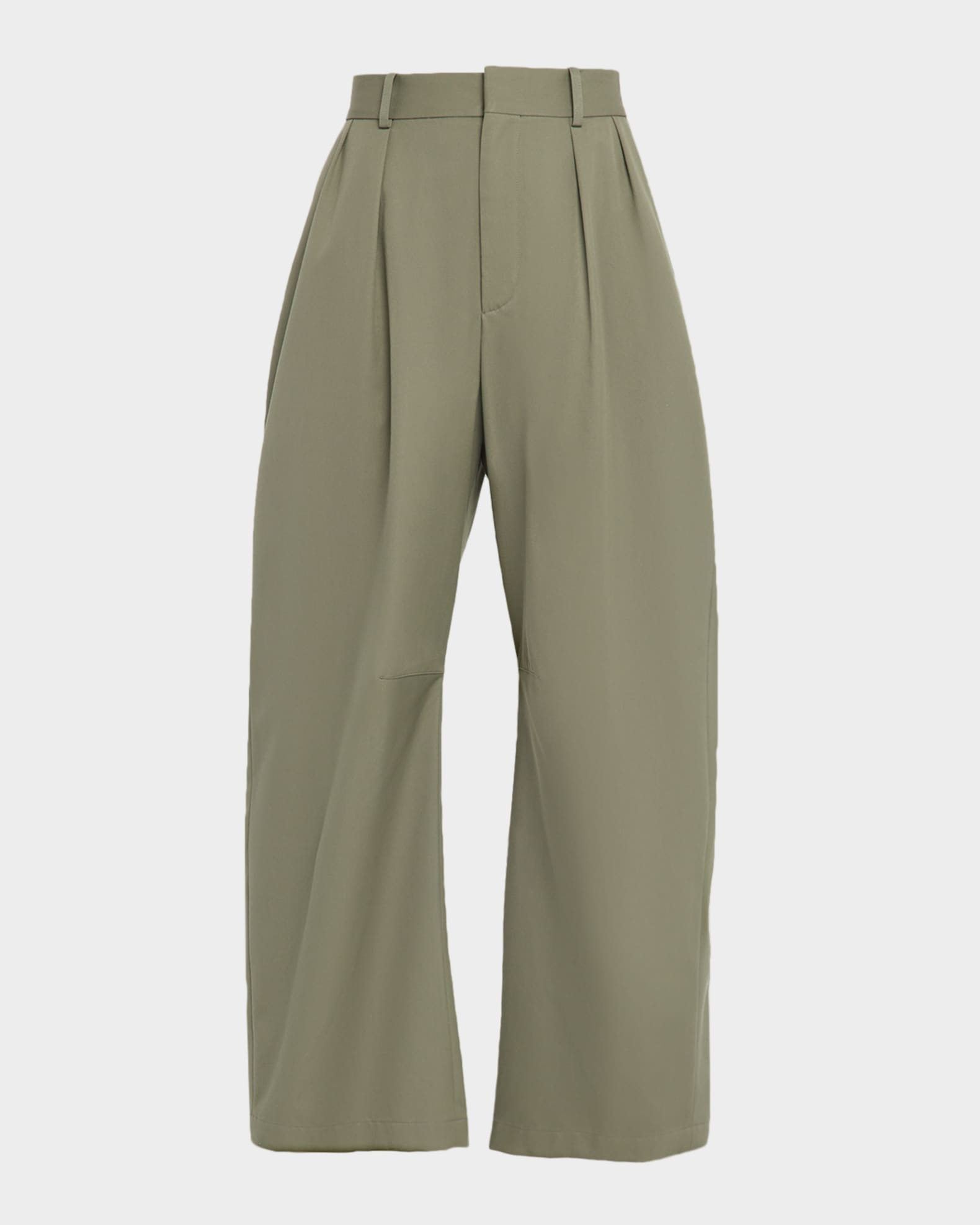 Loewe High-Rise Pleated Barrel-Leg Ankle Trousers | Neiman