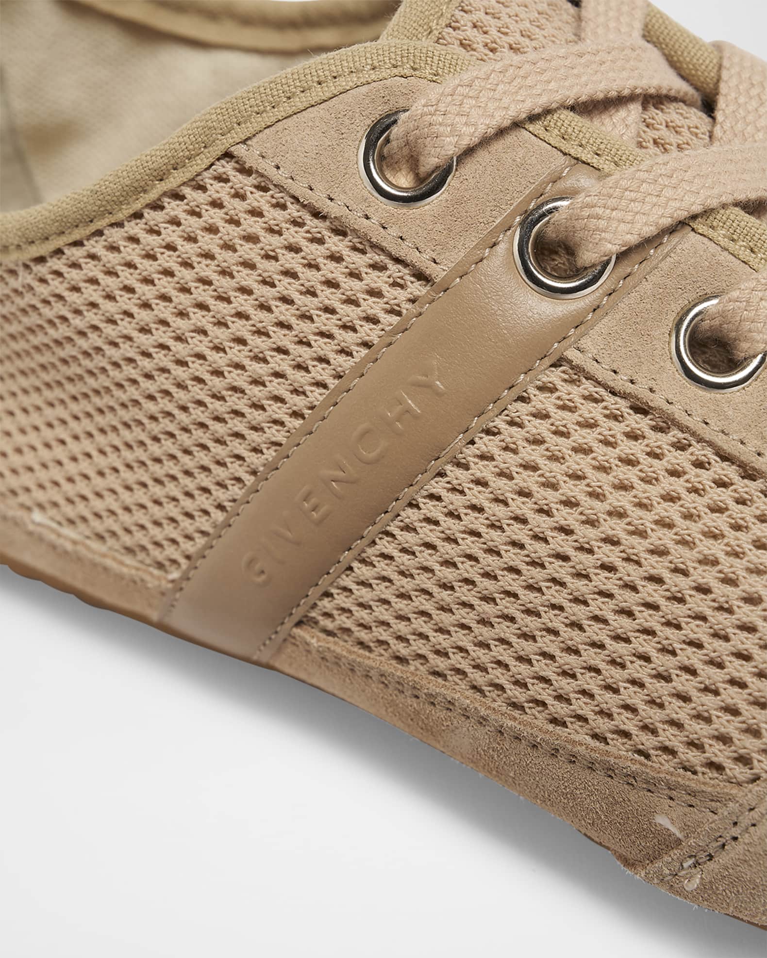 Givenchy Mesh And Suede Slim Low-Top Sneakers | Neiman Marcus