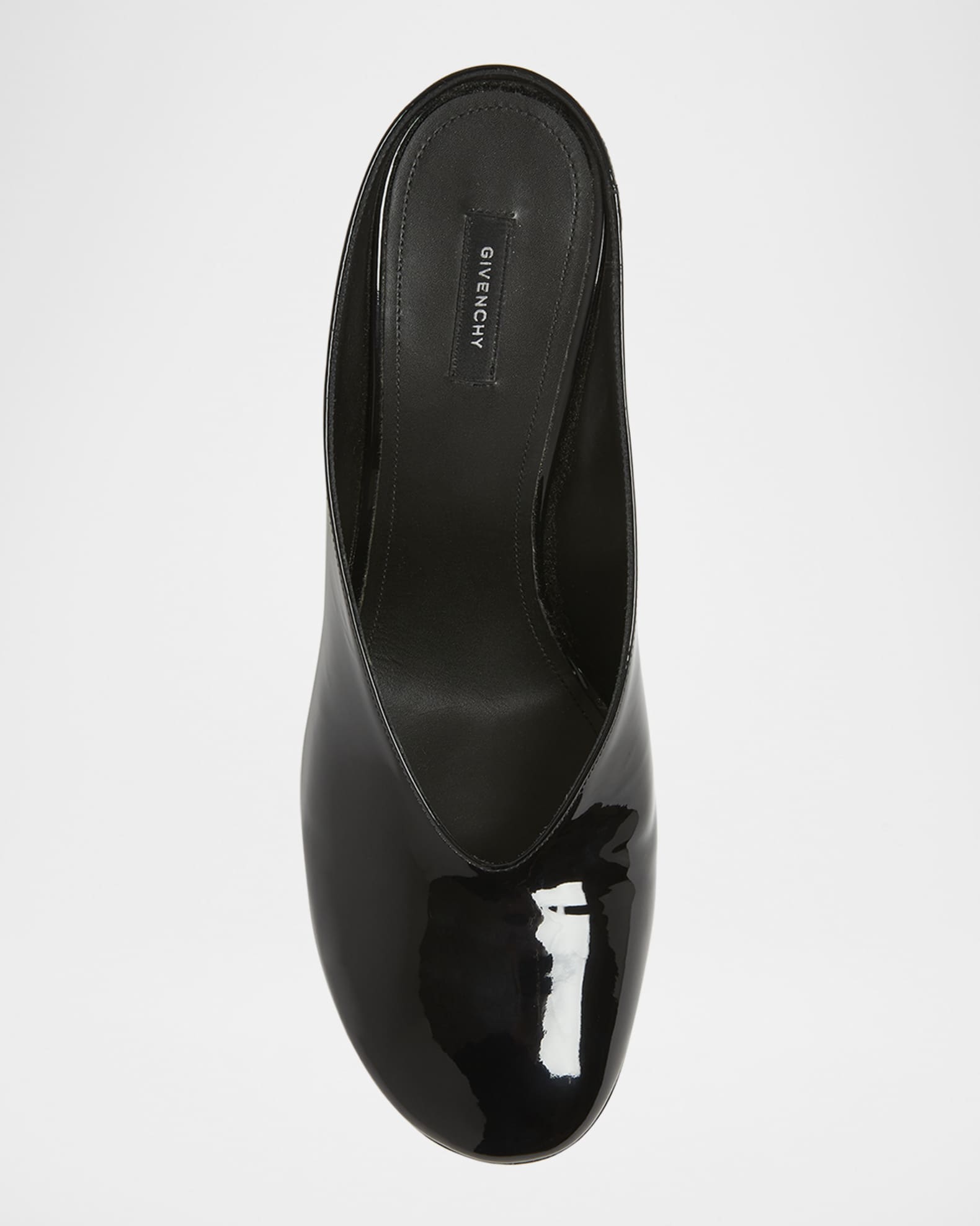 Givenchy Patent Leather Sculpted Block-Heel Mules | Neiman Marcus