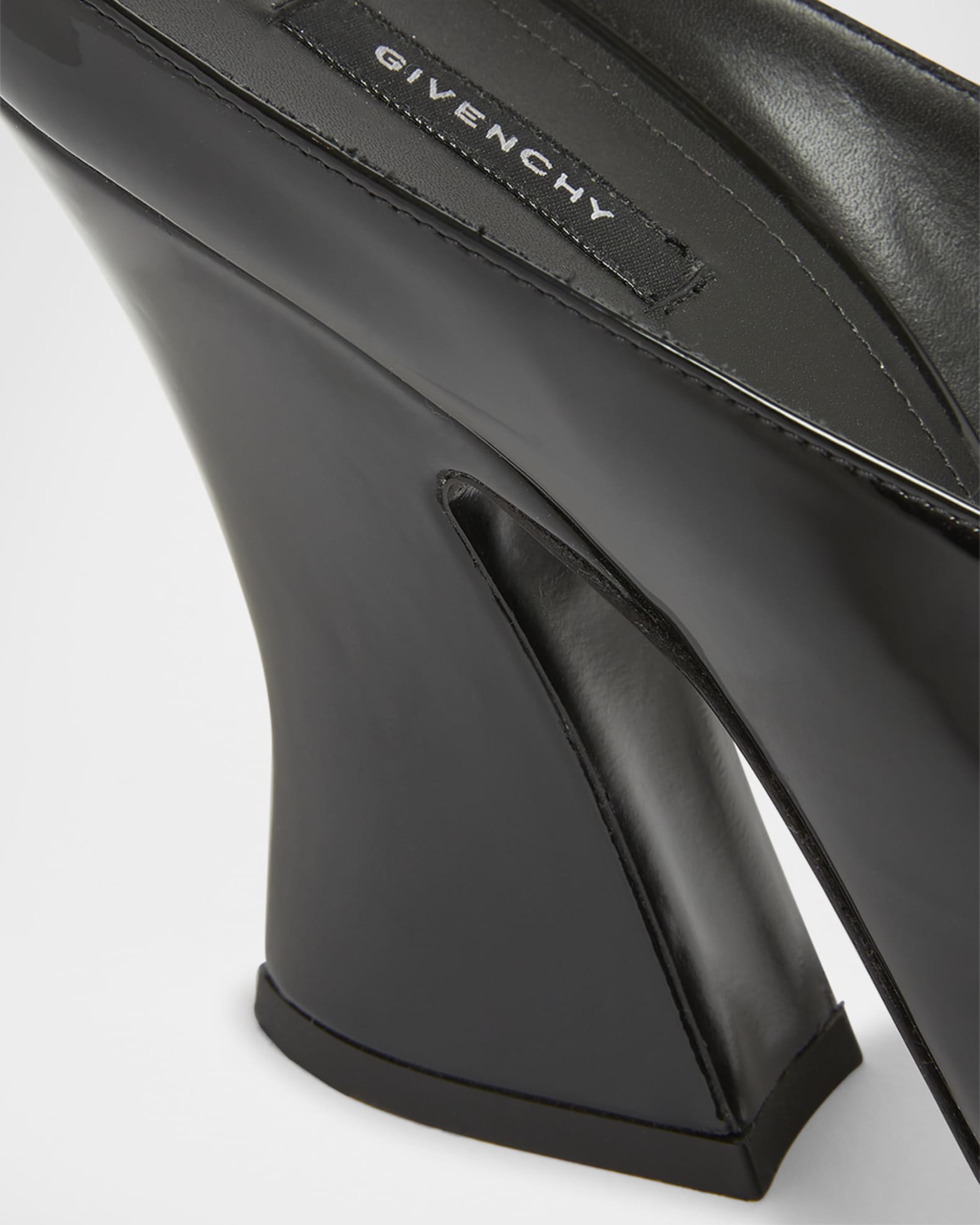 Givenchy Patent Leather Sculpted Block-Heel Mules | Neiman Marcus