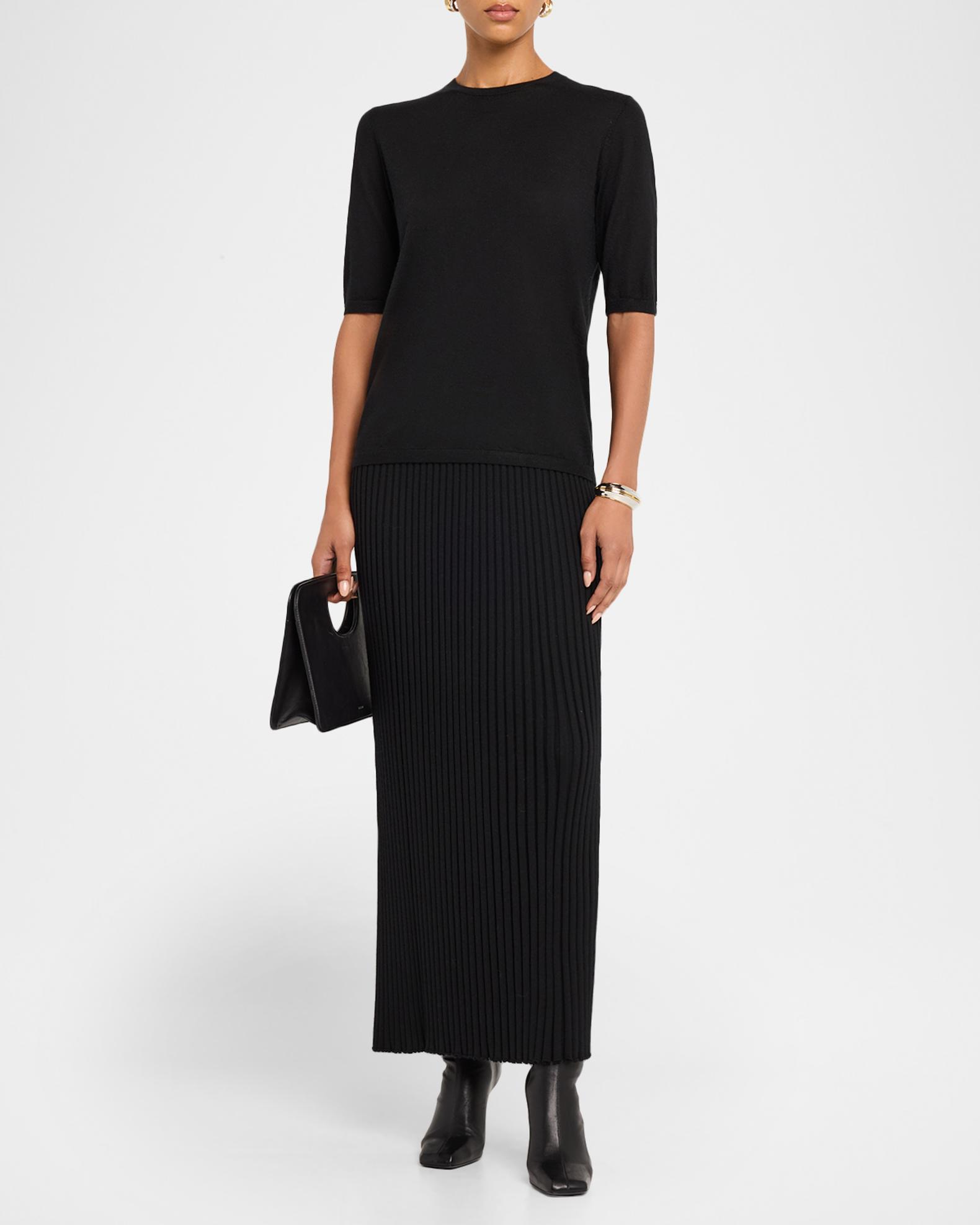 Gabriela Hearst Brunner Short-Sleeve Cashmere-Silk T-Shirt | Neiman Marcus