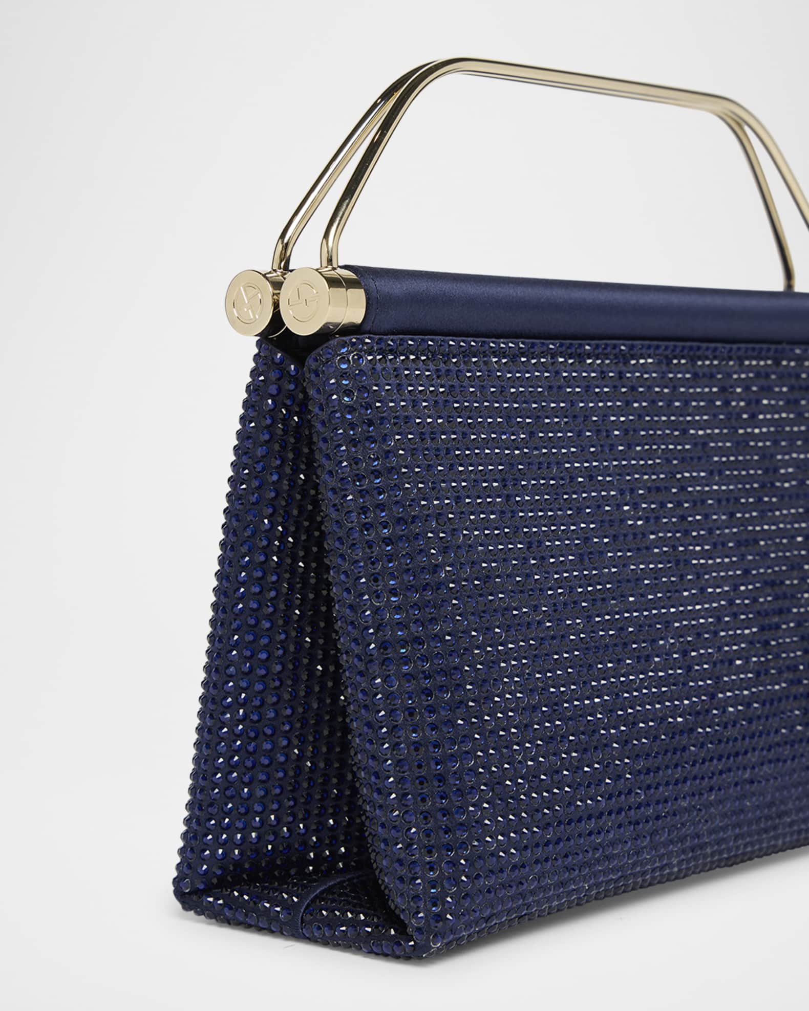 Giorgio Armani Avenue Rhinestone Satin Top-Handle Bag | Neiman Marcus