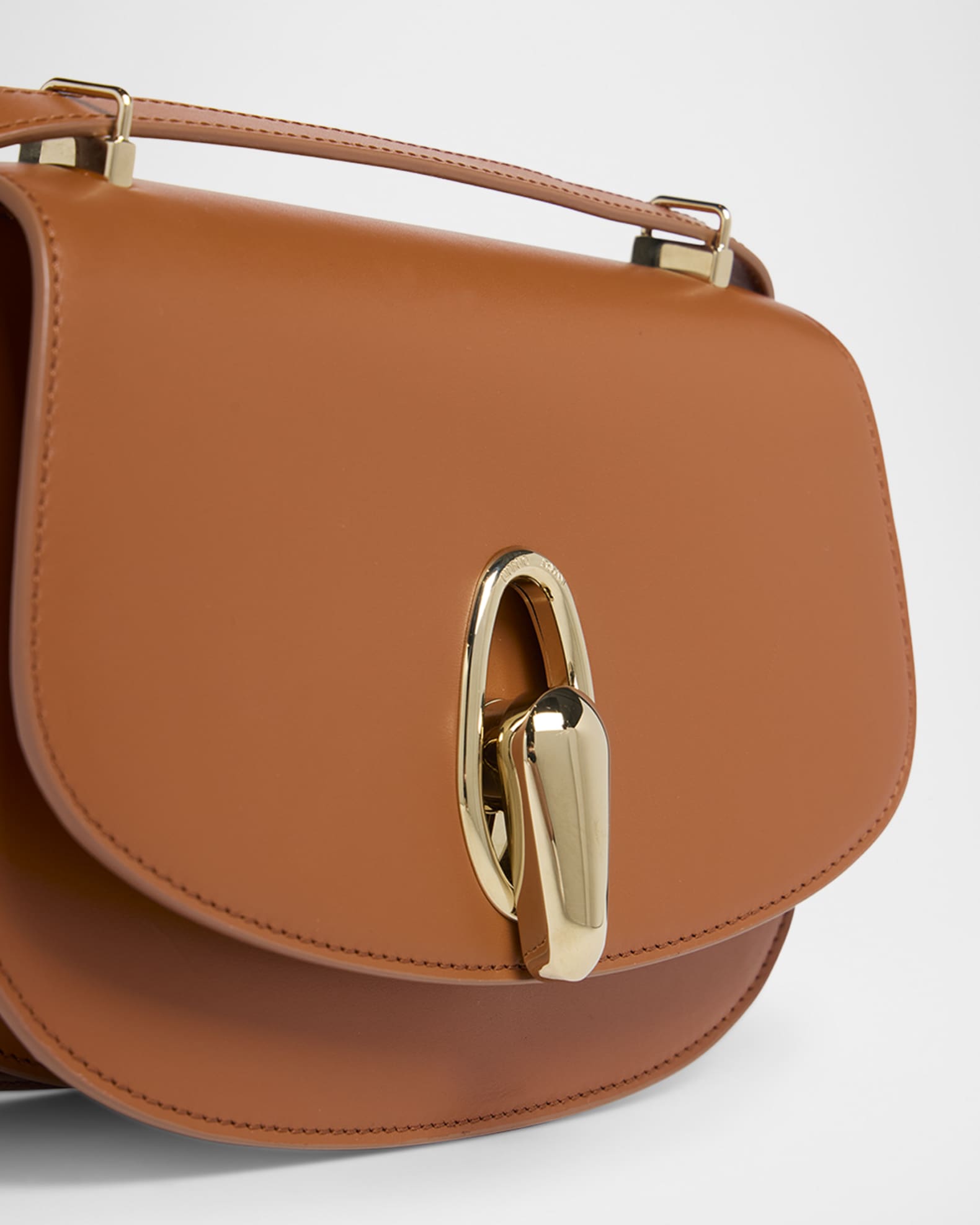 Giorgio Armani Rhinos Teardrop Turn-Lock Leather Crossbody Bag