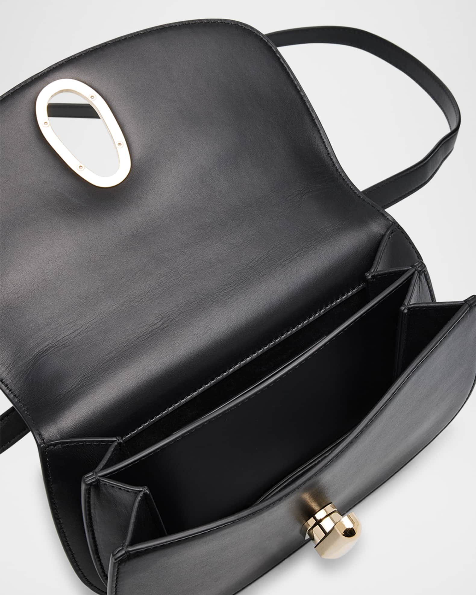 Giorgio Armani Rhinos Teardrop Turn-Lock Leather Crossbody Bag