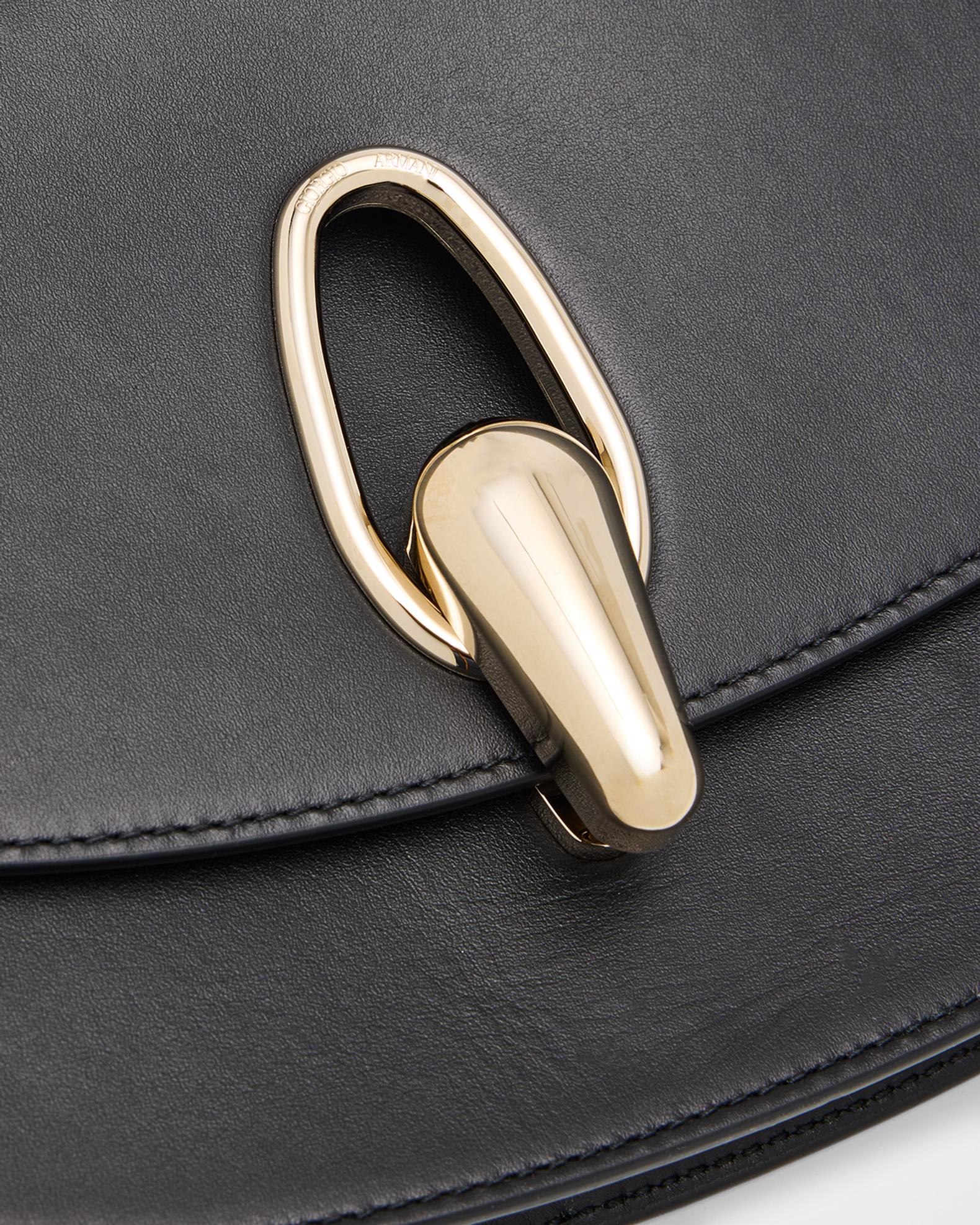 Giorgio Armani Rhinos Teardrop Turn-Lock Leather Crossbody Bag