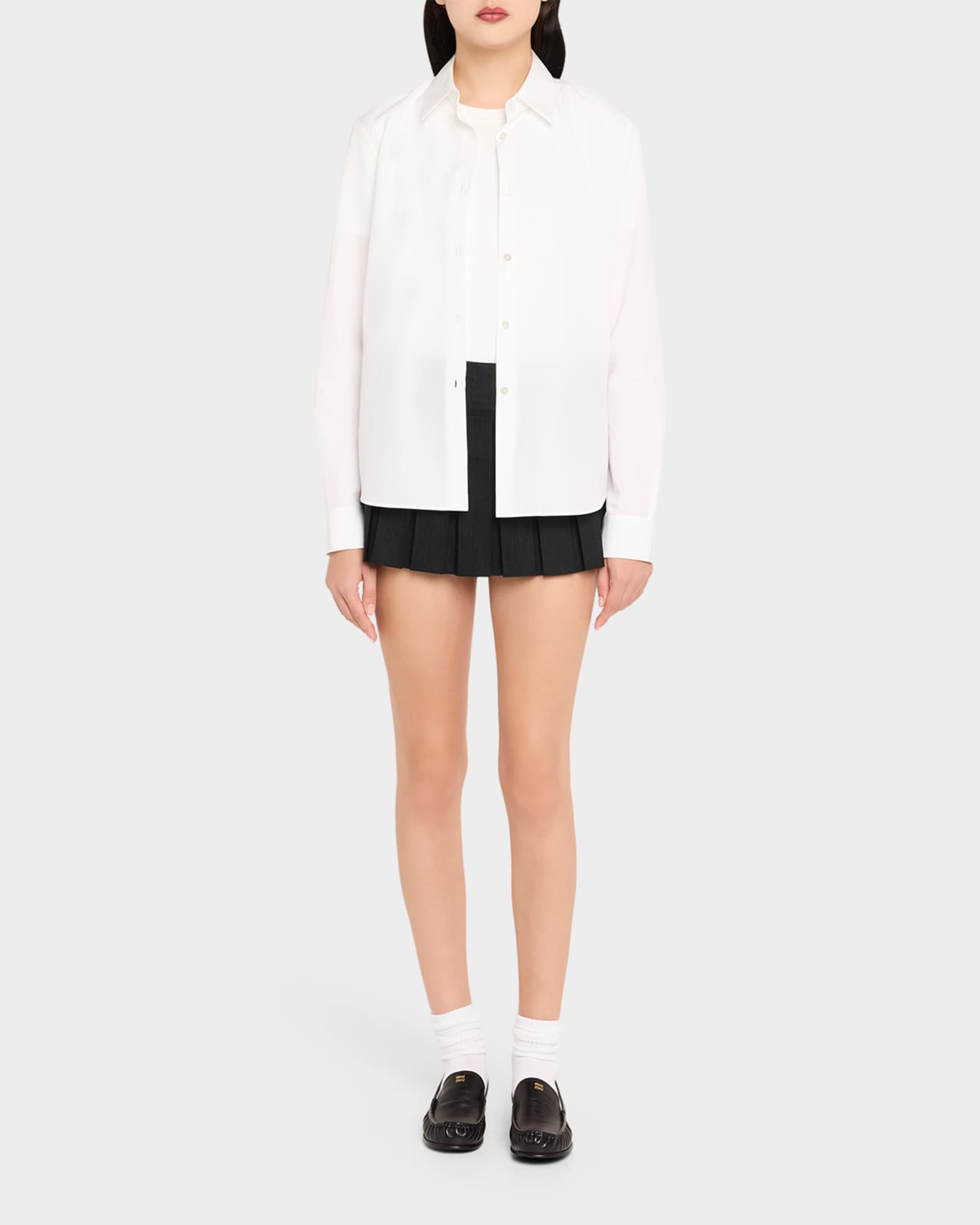 Miu Miu Ruched Leather Mocassin Loafers | Neiman Marcus