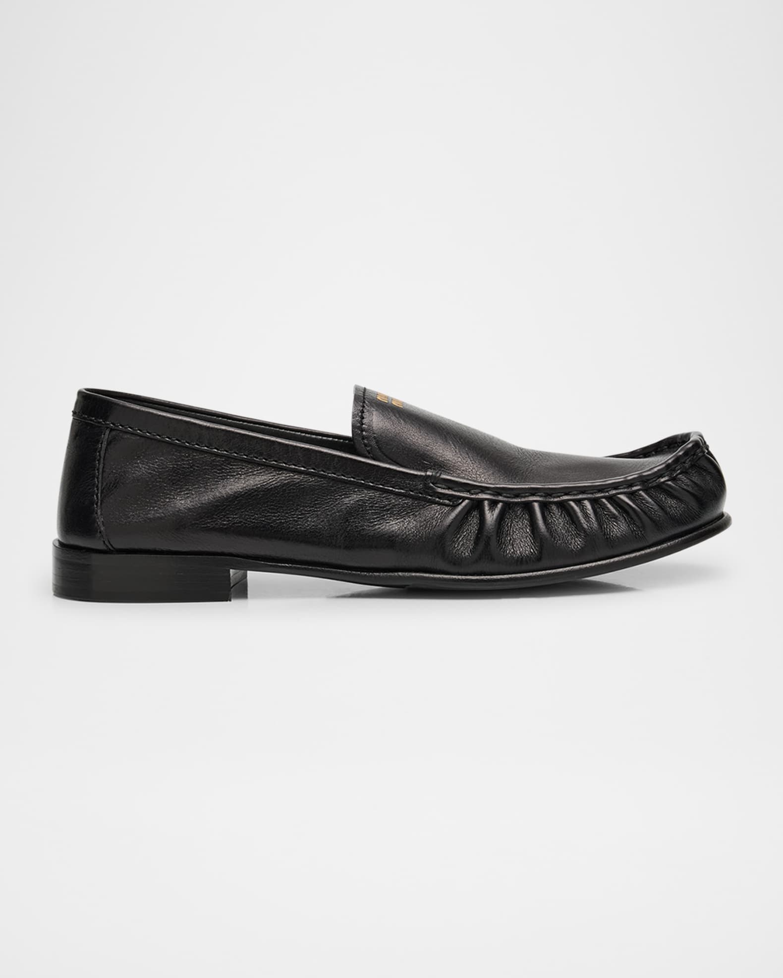 ローファー・オックスフォード MIU MIU RUCHES LEATHER LOAFERS Miu Miu 