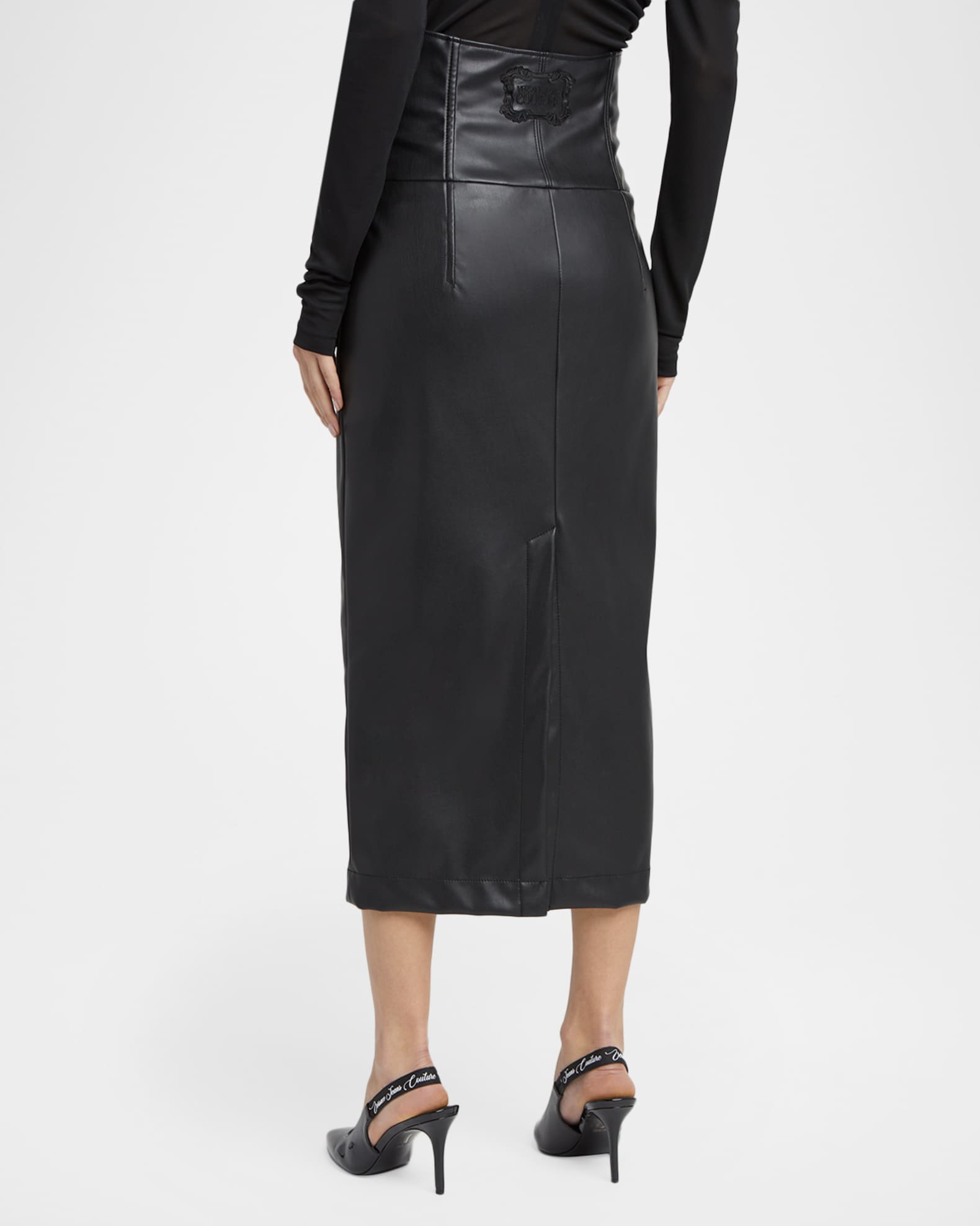 Versace Jeans Couture Faux Leather Corset Skirt | Neiman Marcus
