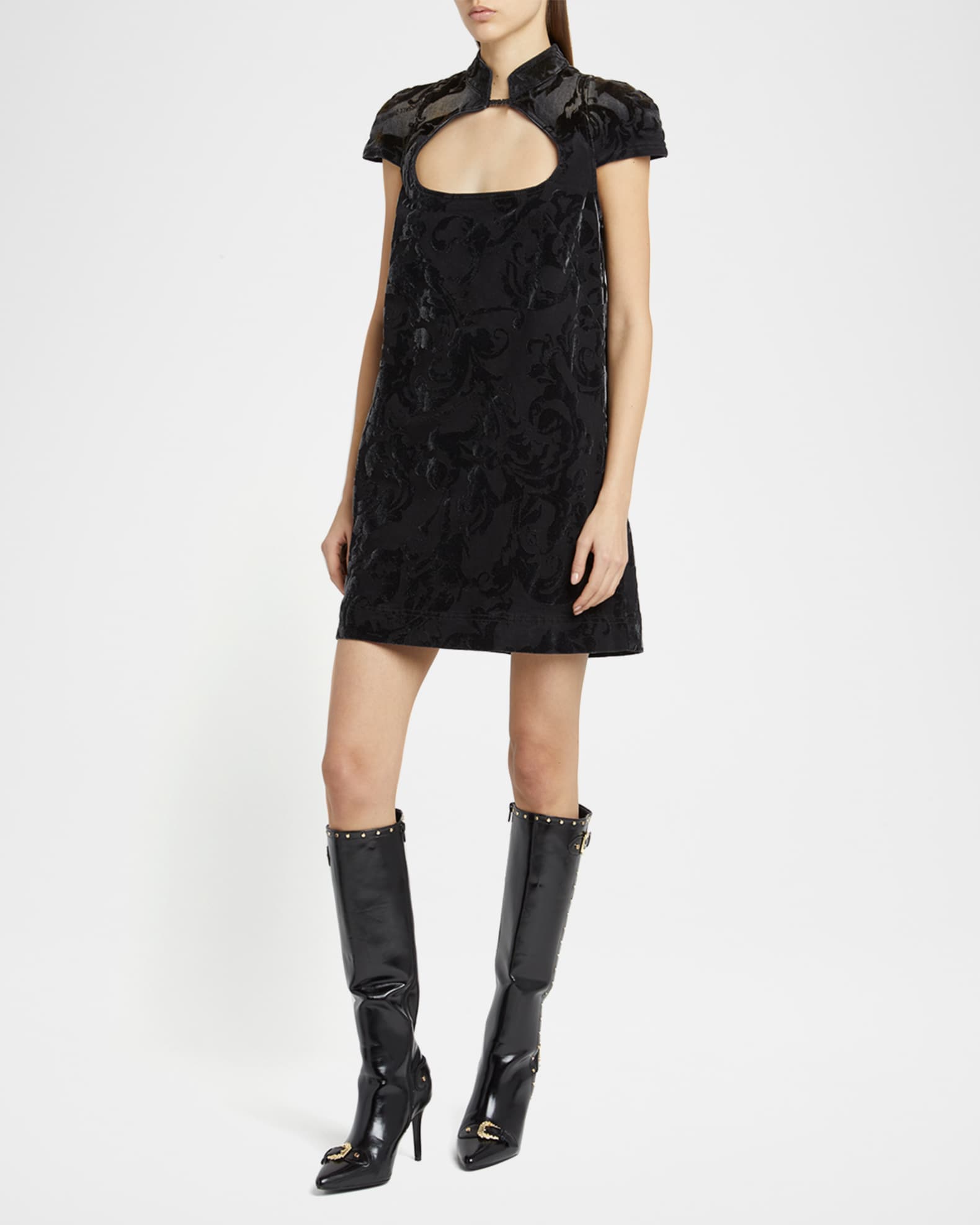 white christmas dresses Versus Versace Black Cut-Out Dress – PauméLosAngeles main image 1