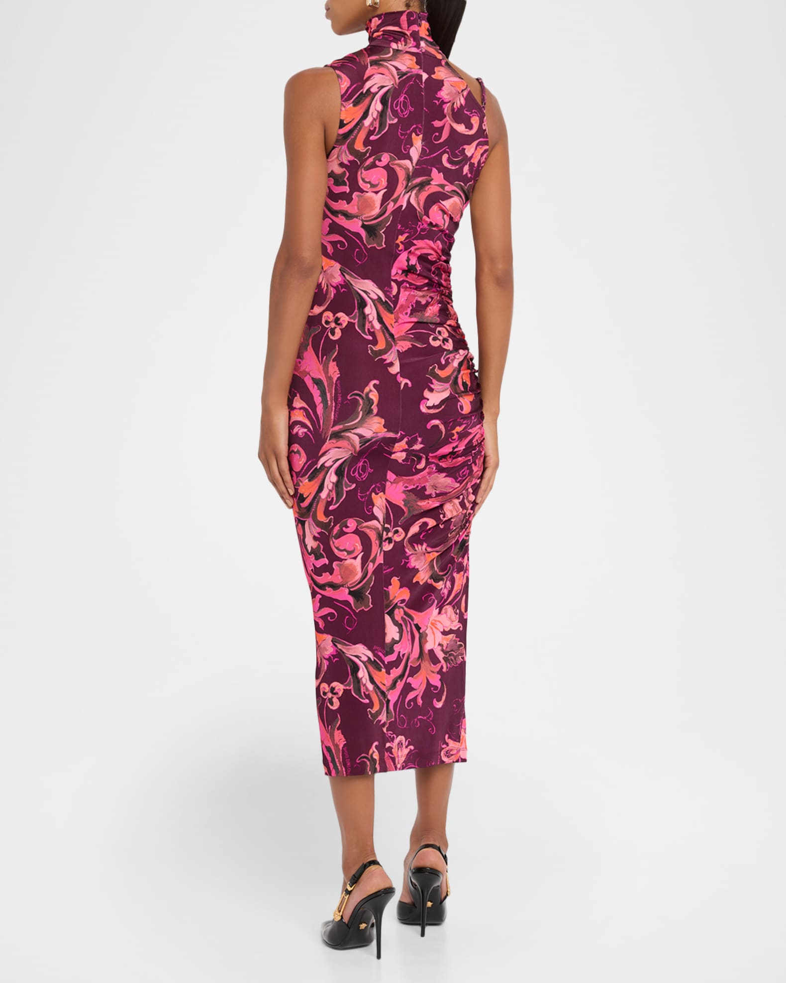 Versace Jeans Couture Porcelain Barocco Sleeveless Jersey Midi