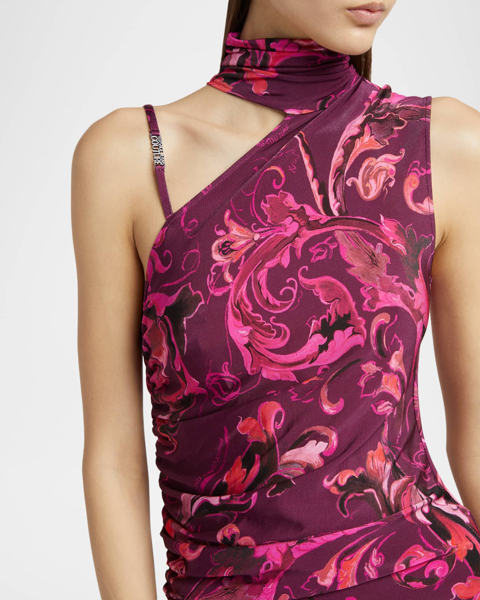 Versace Jeans Couture Porcelain Barocco Sleeveless Jersey Midi