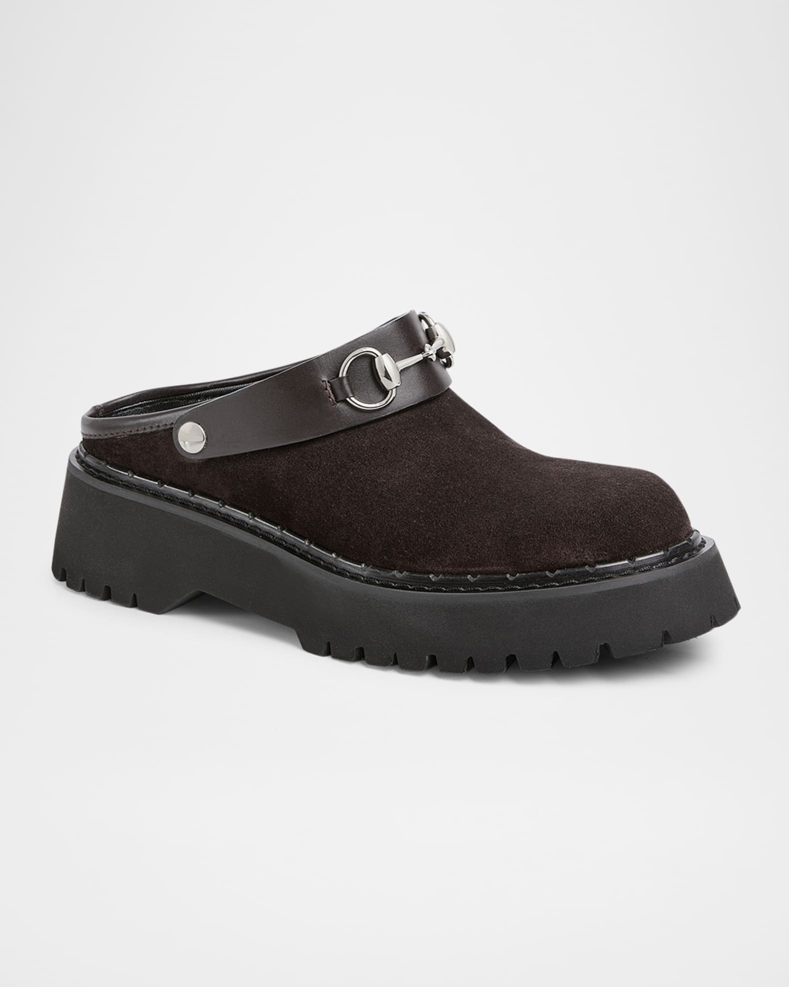 Gum Horsebit Belt Mules 1