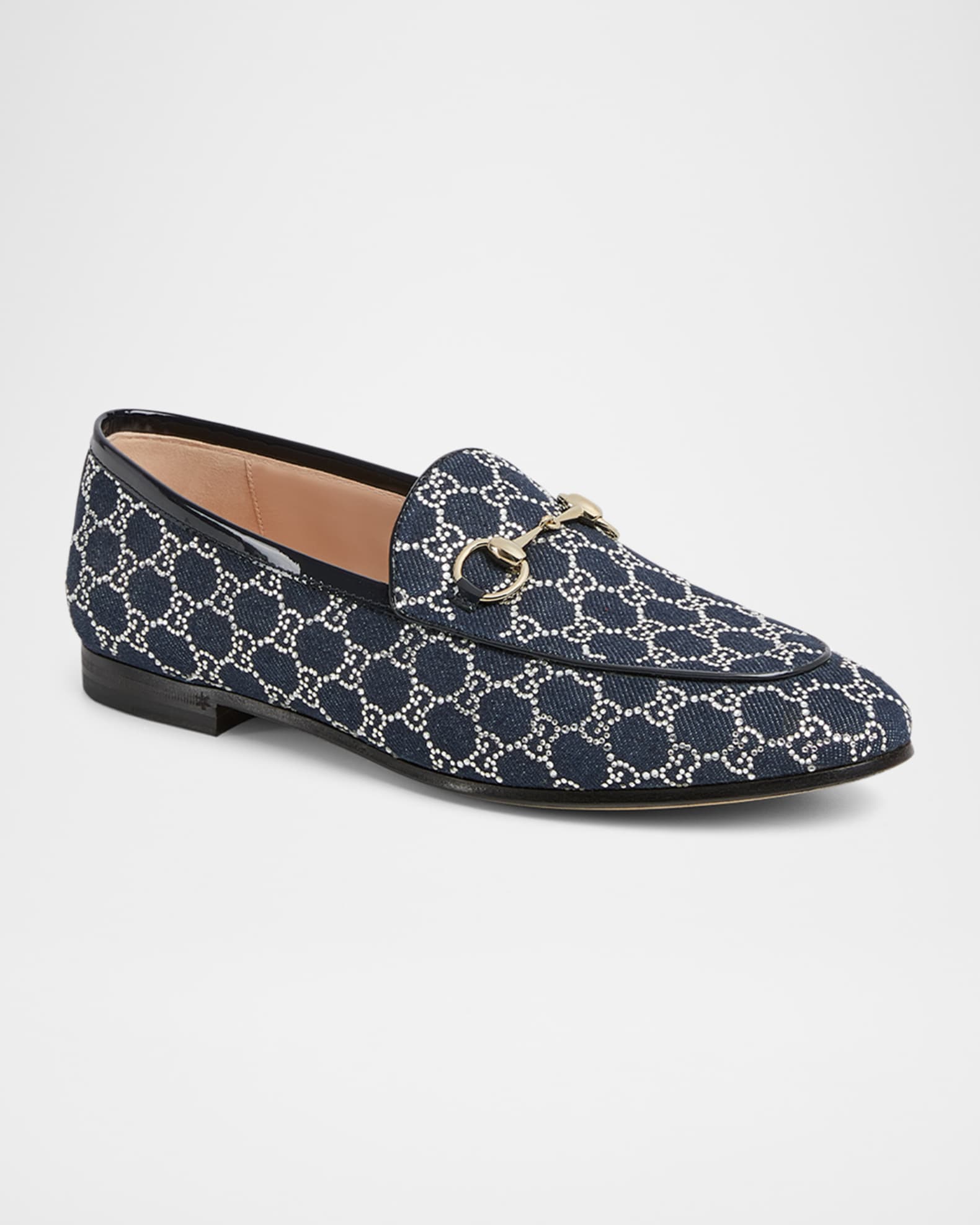 Denim GG Crystal New Jordaan Loafers 1