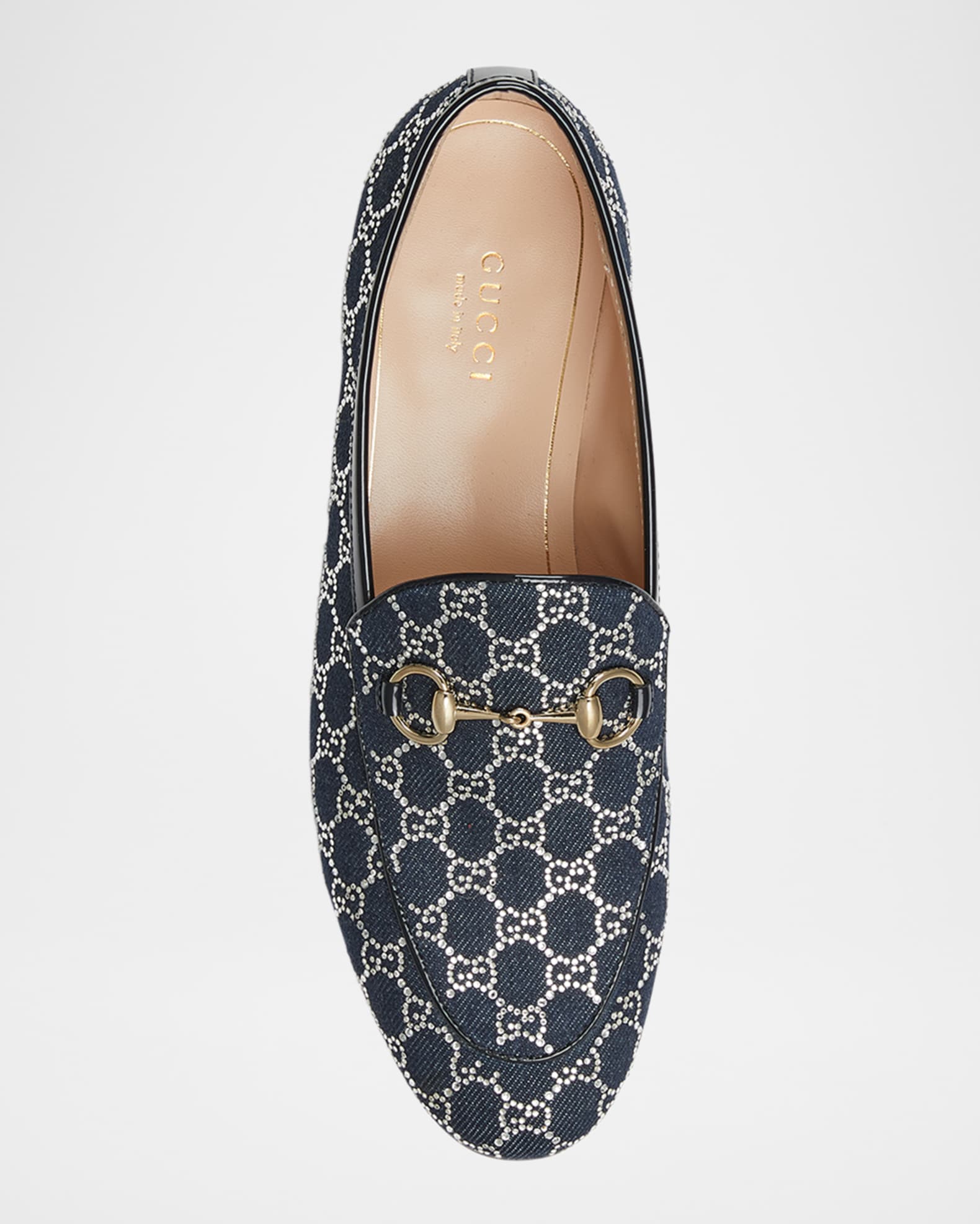 Gucci Denim GG Crystal New Jordaan Loafers | Neiman Marcus