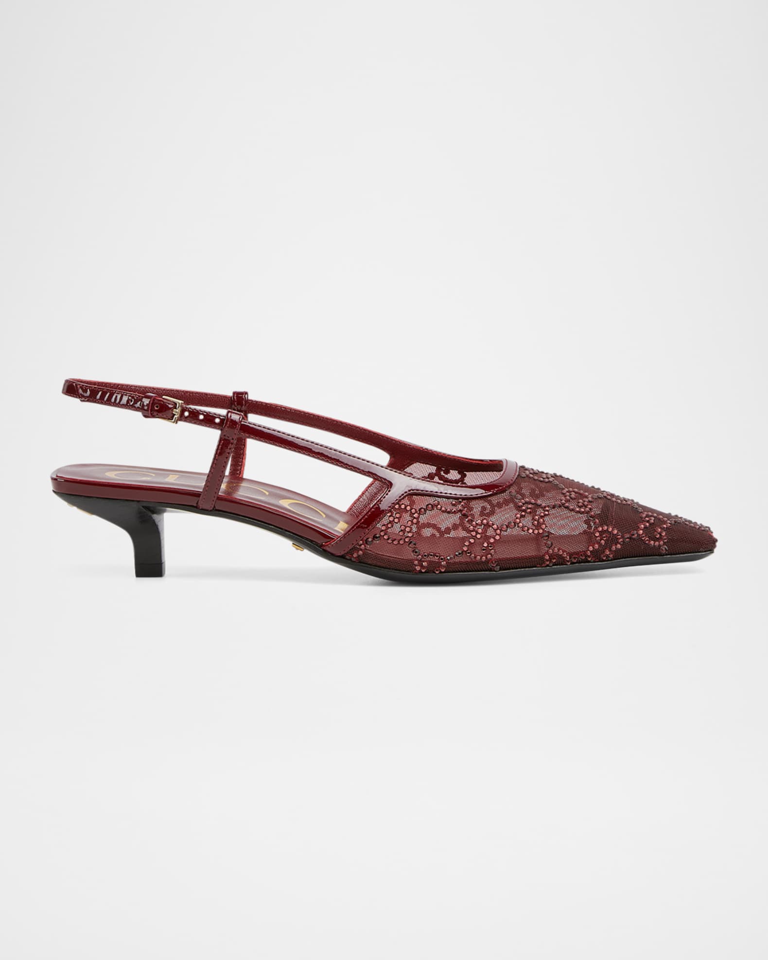 Demi Crystal Mesh Slingback Pumps 0