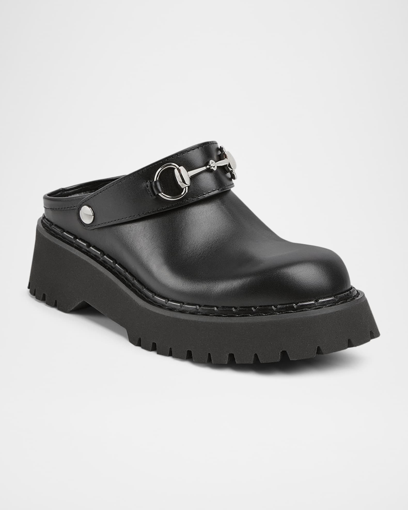 Gum Horsebit Belt Mules 1