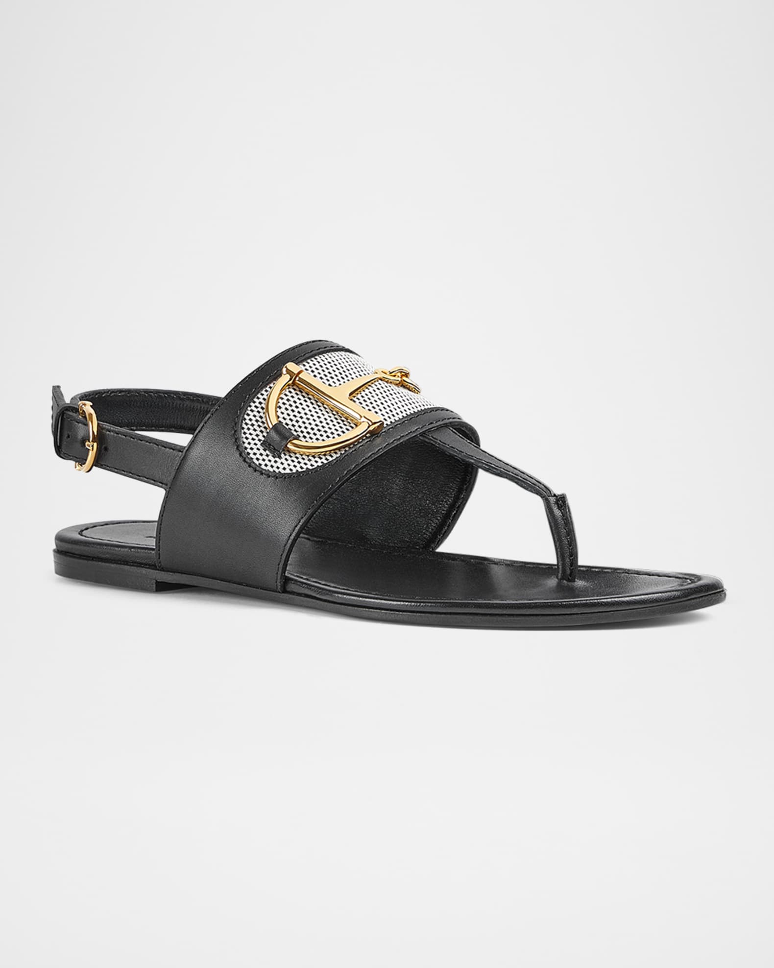 Horsebit Thong Slingback Sandals 1