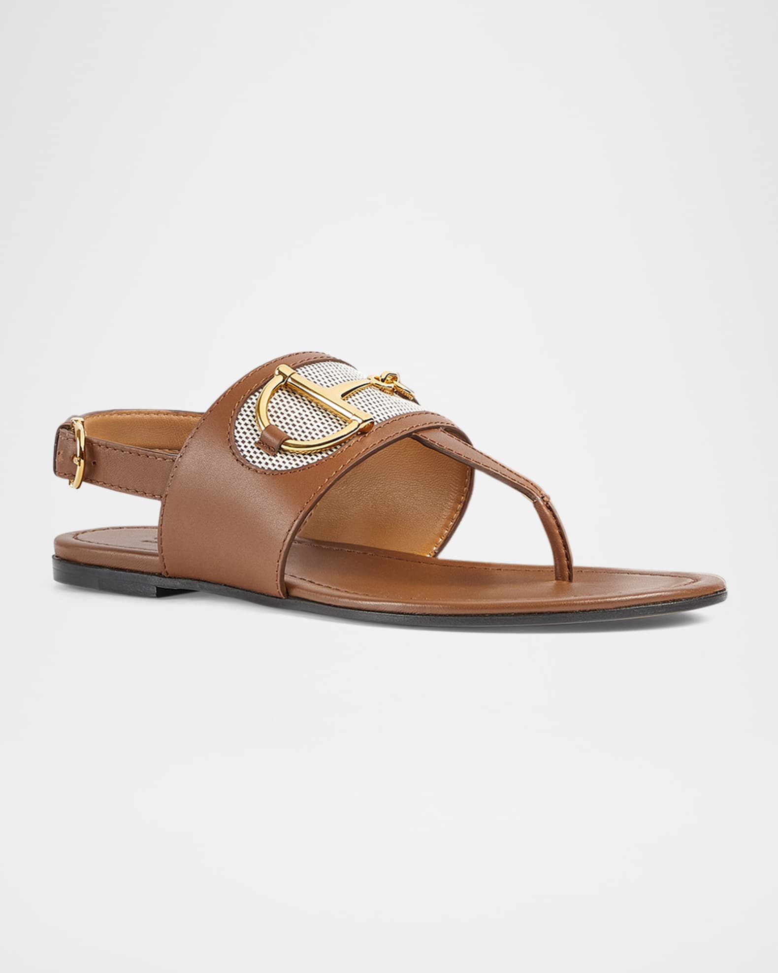 Horsebit Thong Slingback Sandals 1
