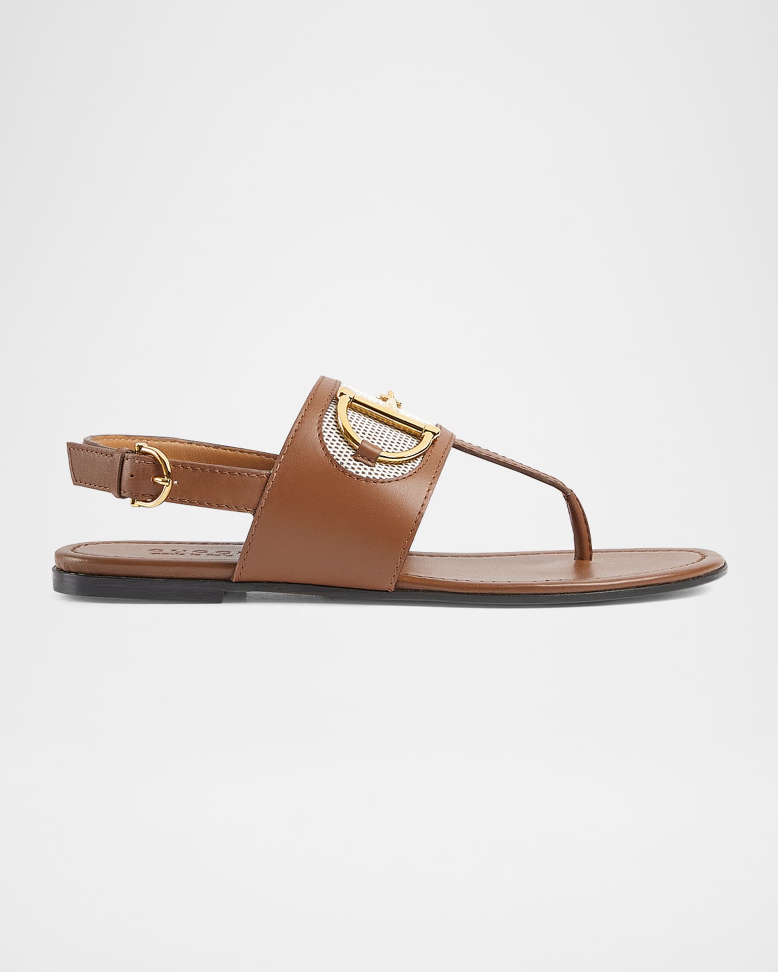 サンダル・ミュール Gucci Horsebit Thong Sandals In Laminated Leather Gucci Horsebit Thong Slingback Sandals | Neiman Marcus