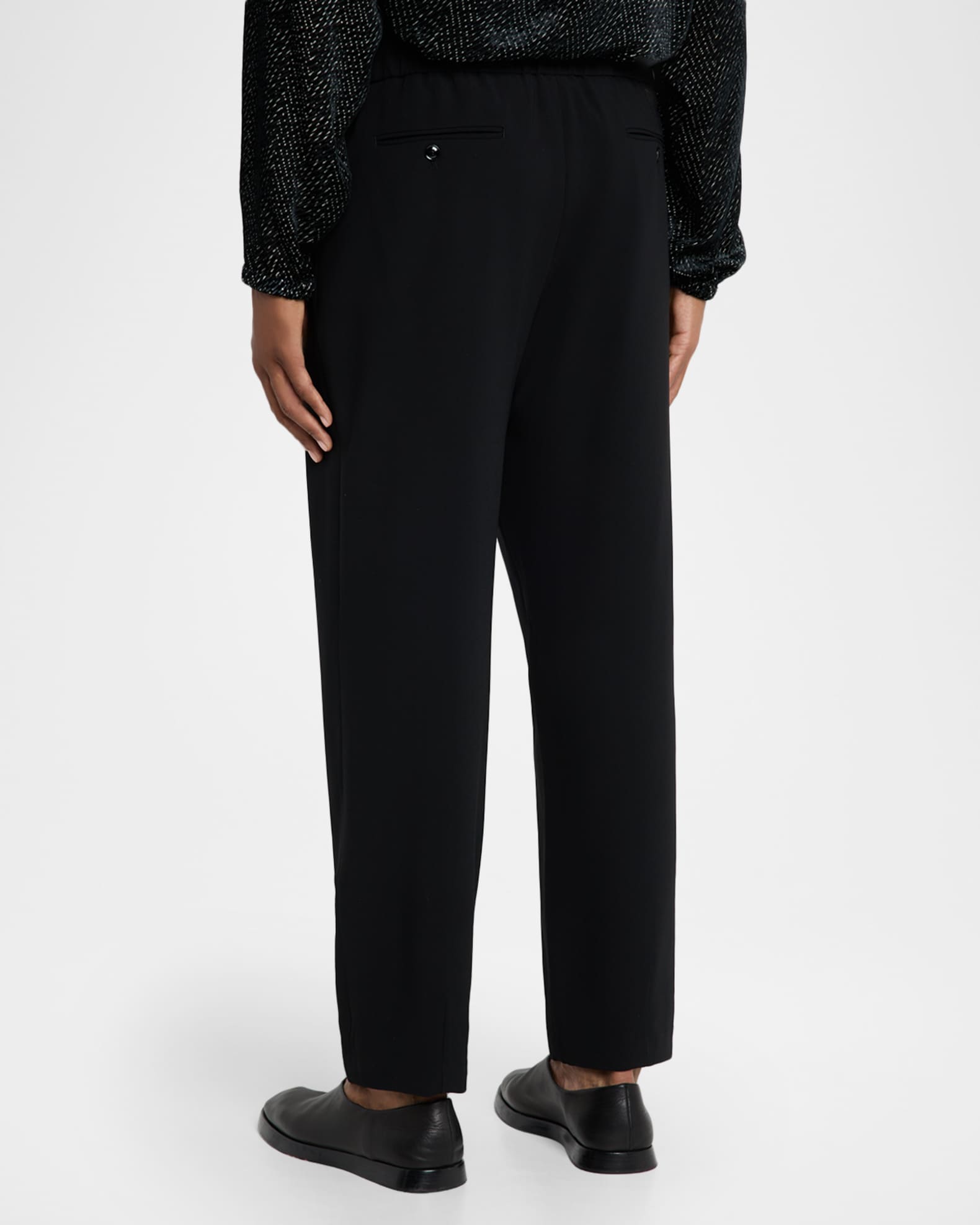 Giorgio Armani Men's Wool Relaxed Fit Pleated Pants | Neiman Marcus