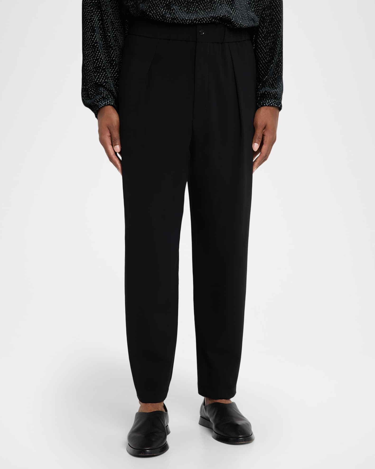 Giorgio Armani Men's Wool Relaxed Fit Pleated Pants | Neiman Marcus