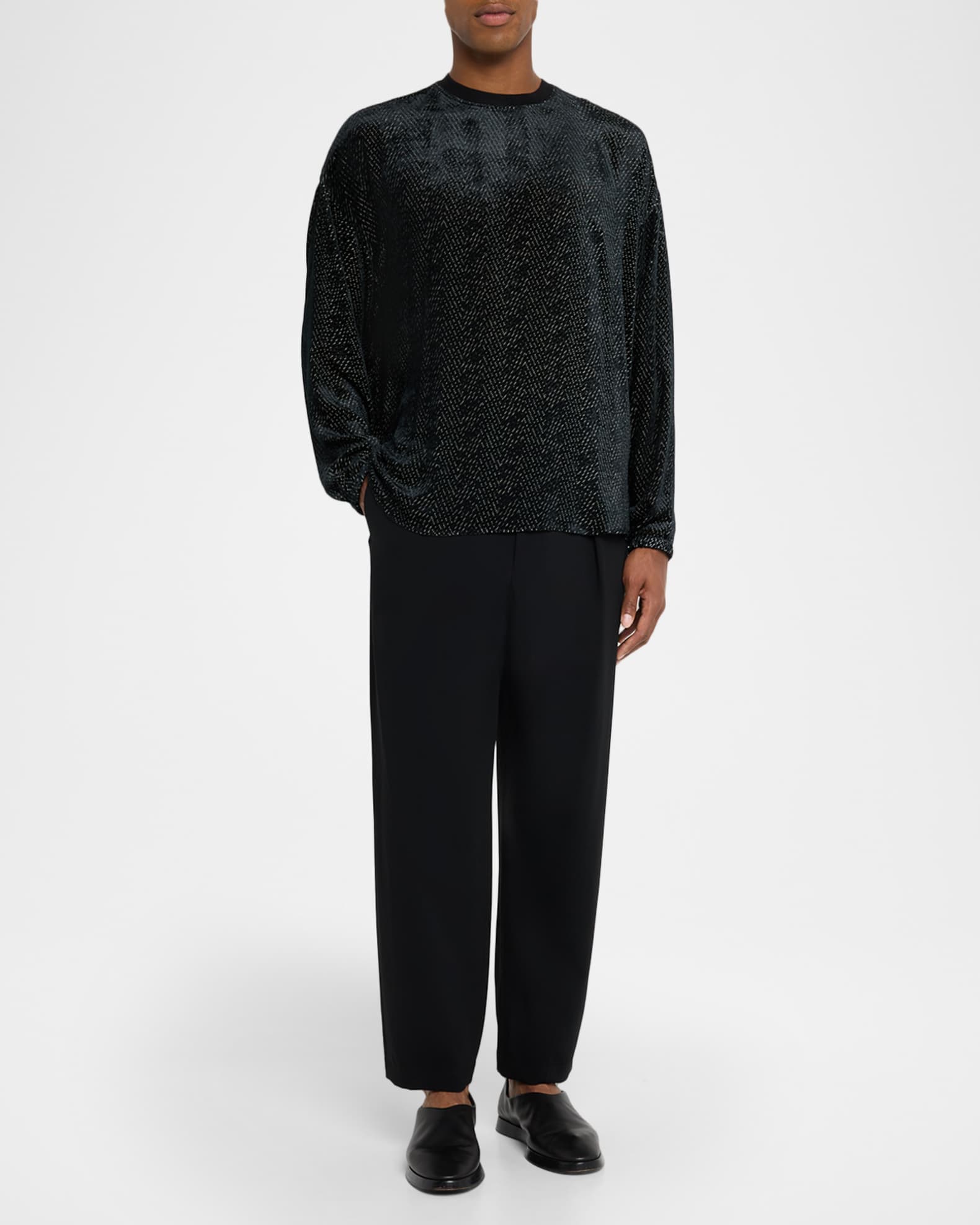 Giorgio Armani Men's Mulberry Silk and Viscose Textured Long