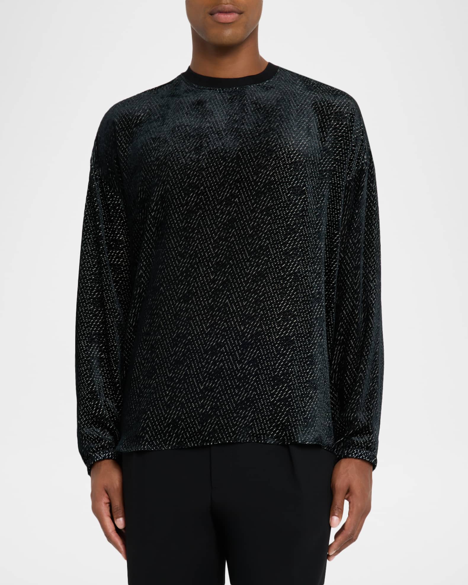 Giorgio Armani Men's Mulberry Silk and Viscose Textured Long