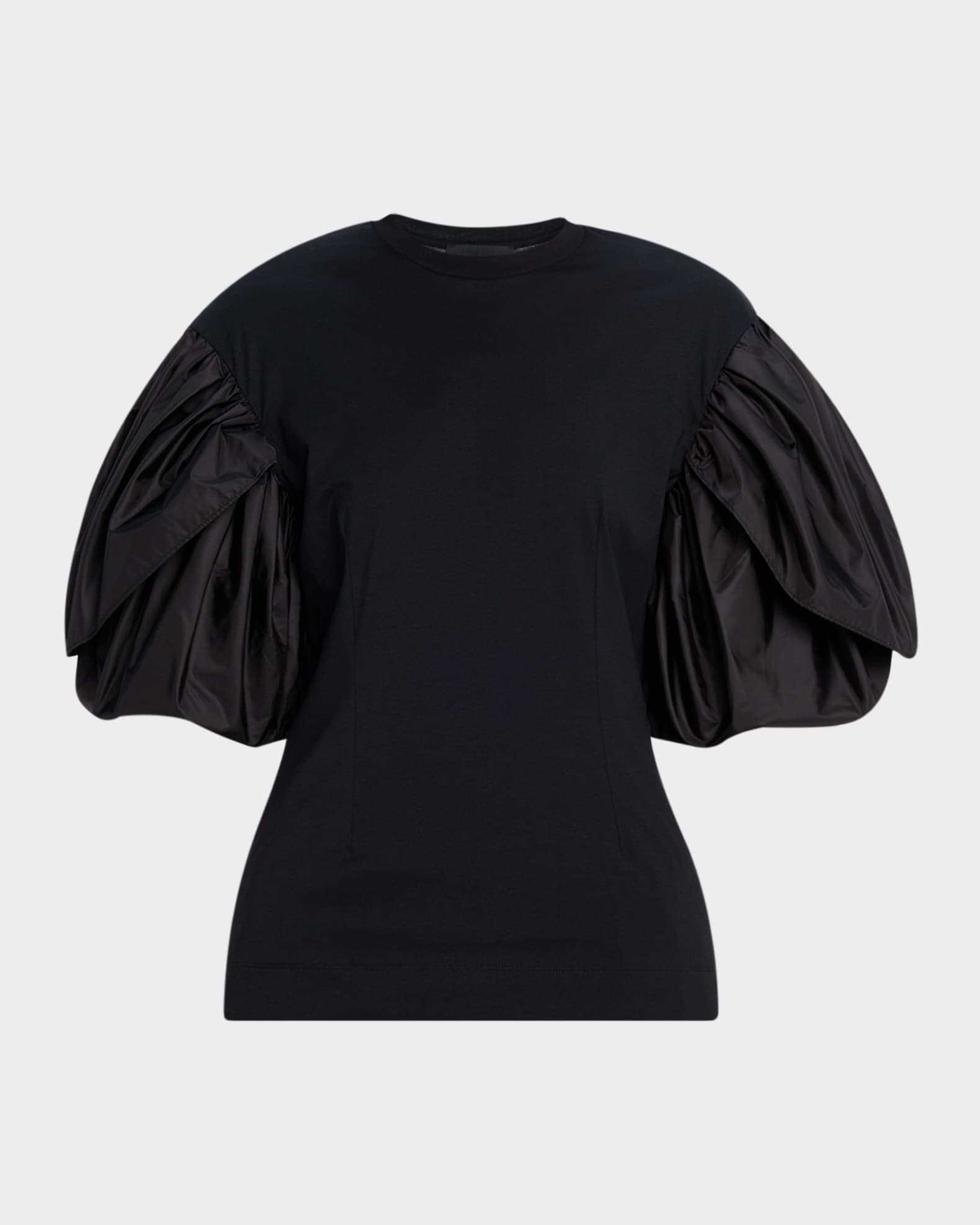 Petal Puff-Sleeve Sculpted T-Shirt 0