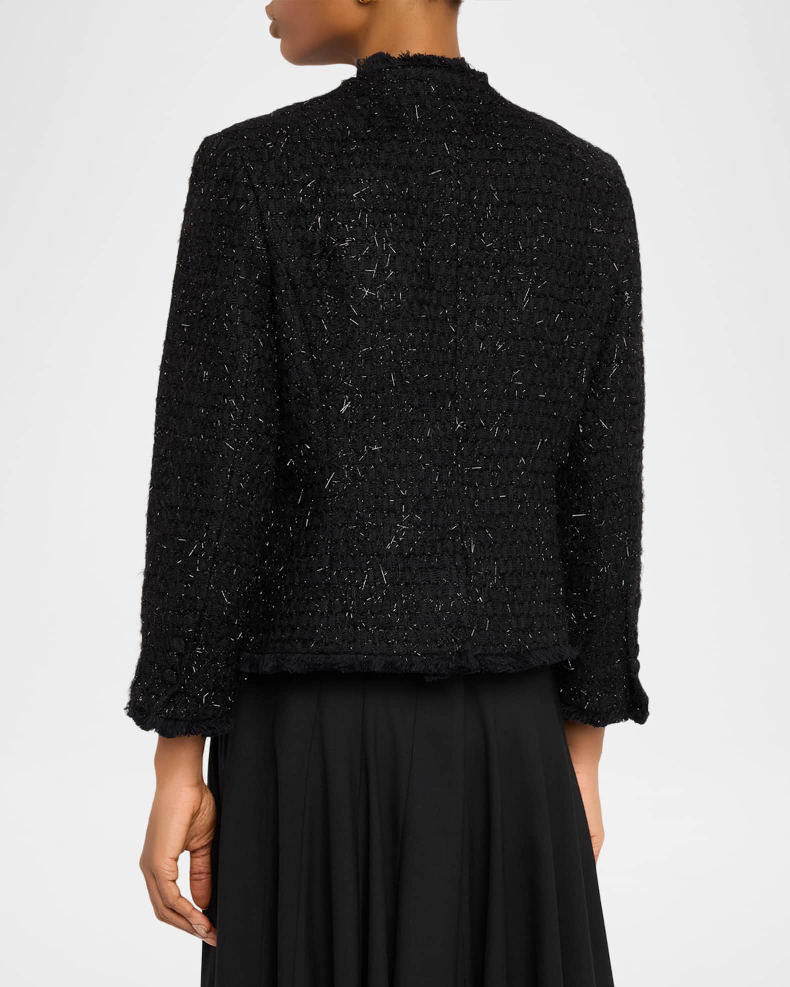 Simone Rocha ブラック ノーカラージャケット Simone Rocha Embellished Tweed Sculpted Jacket | Neiman Marcus