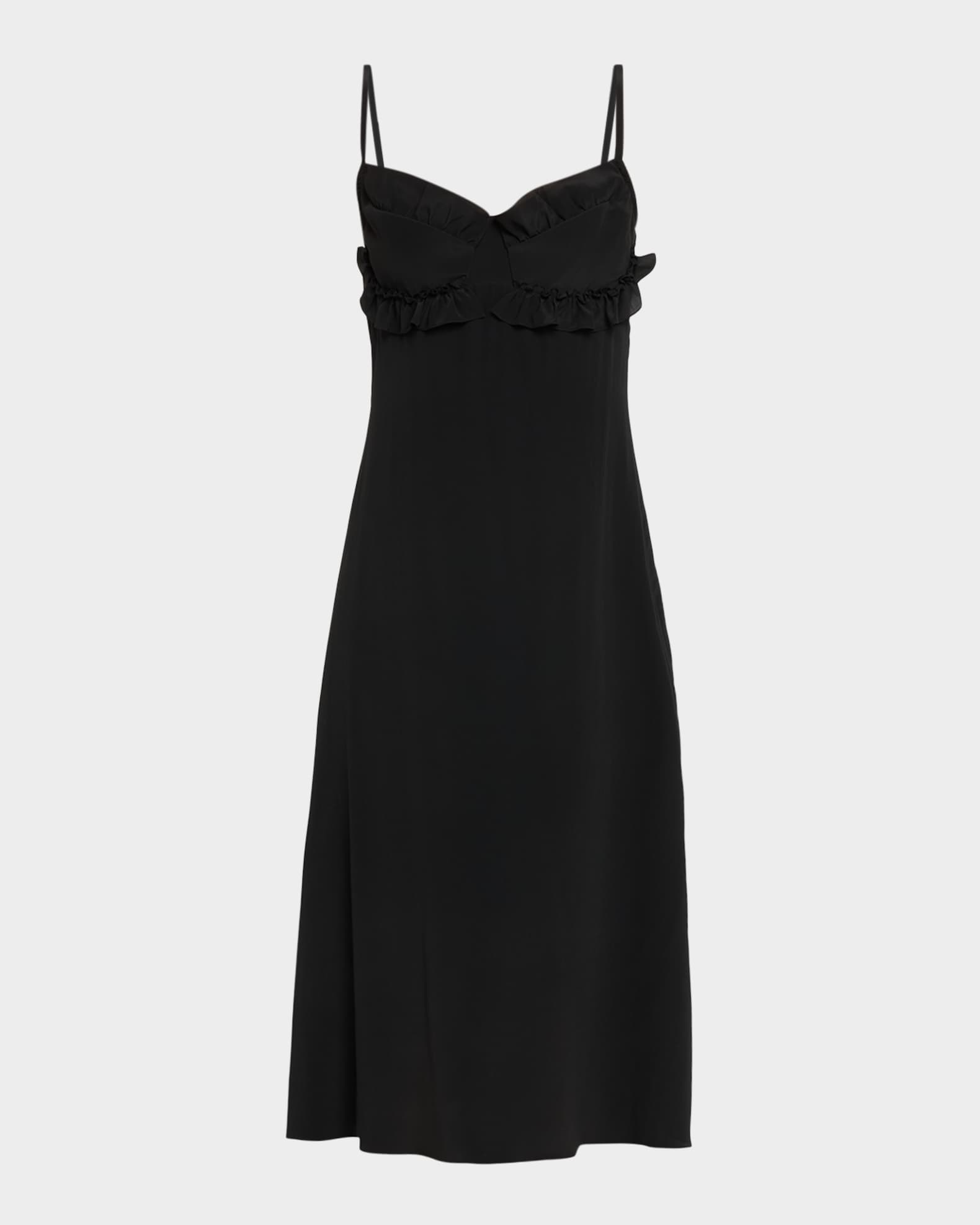 Ruffle Bust Midi Dress 0