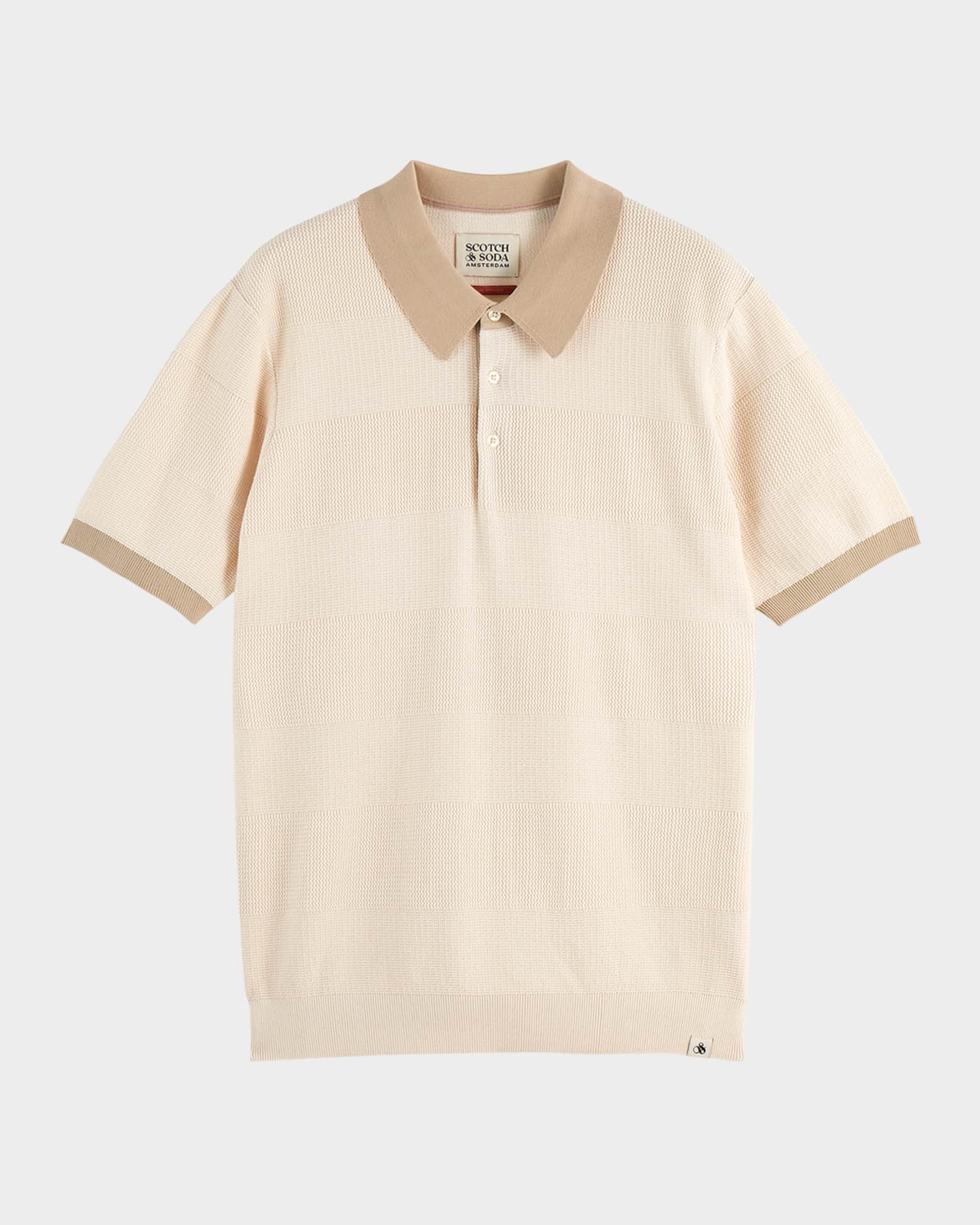 Men's Cotton Texture Knit Polo Shirt  0
