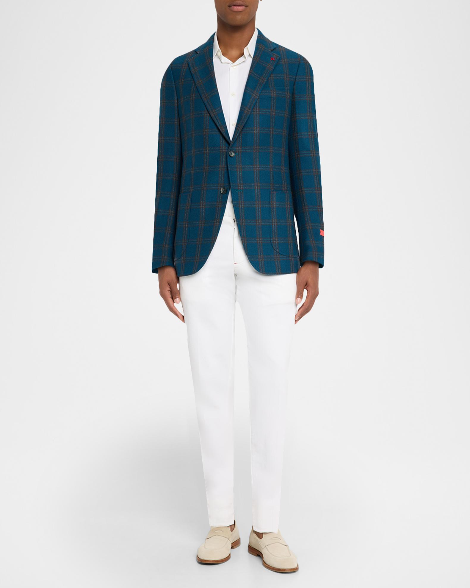 Isaia Men's Cashmere Plaid Sport Coat | Neiman Marcus