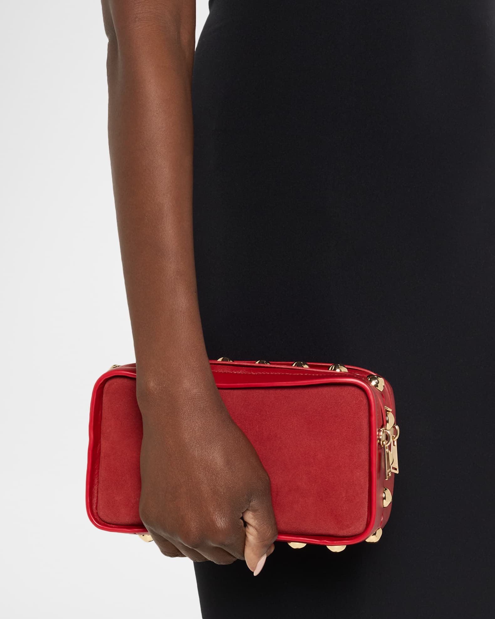 Amaya Studded Suede & Leather Camera Bag 1