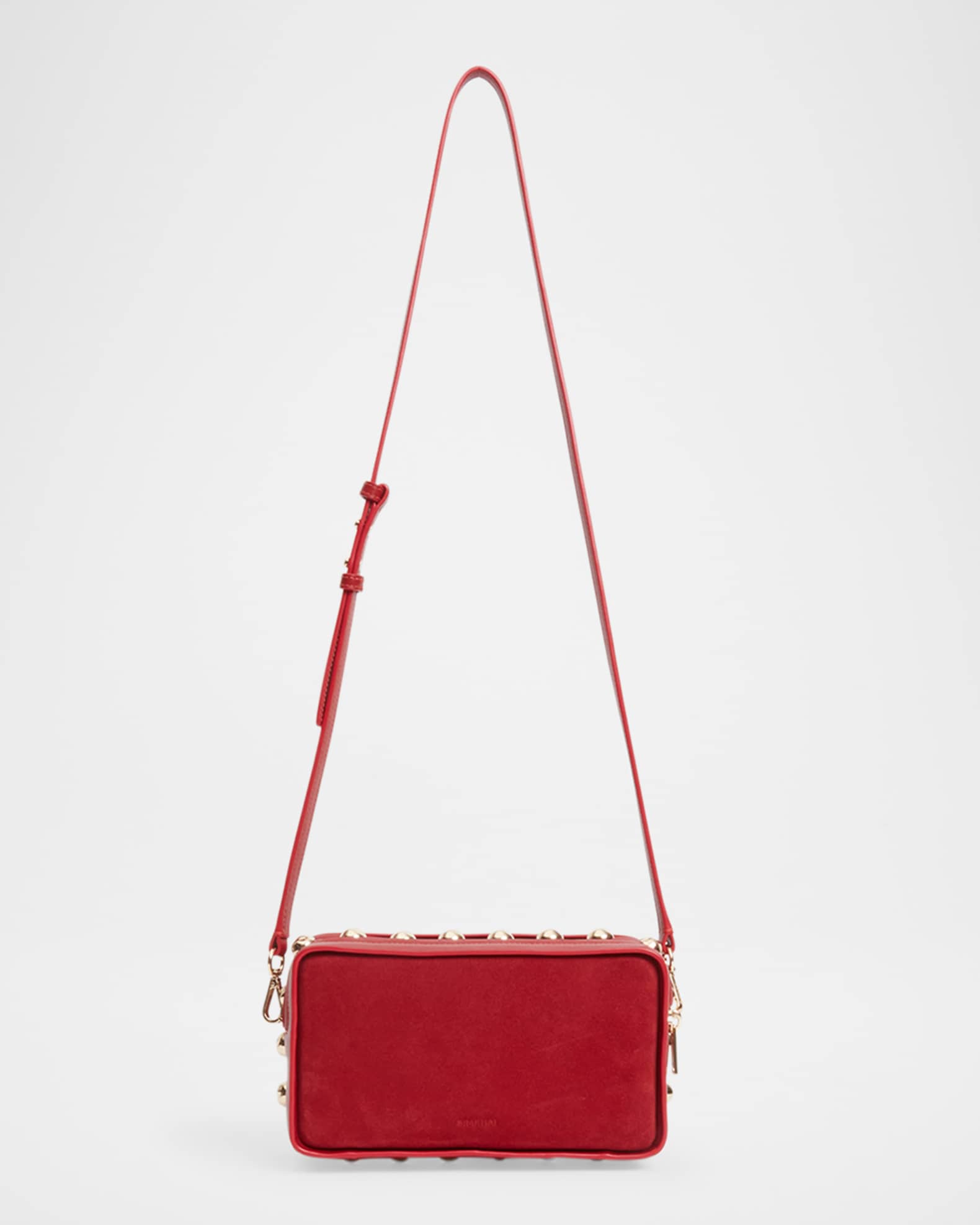Amaya Studded Suede & Leather Camera Bag 0