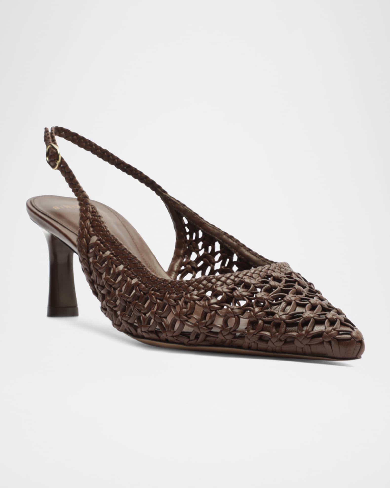 Jane Woven Leather Slingback Pumps 1