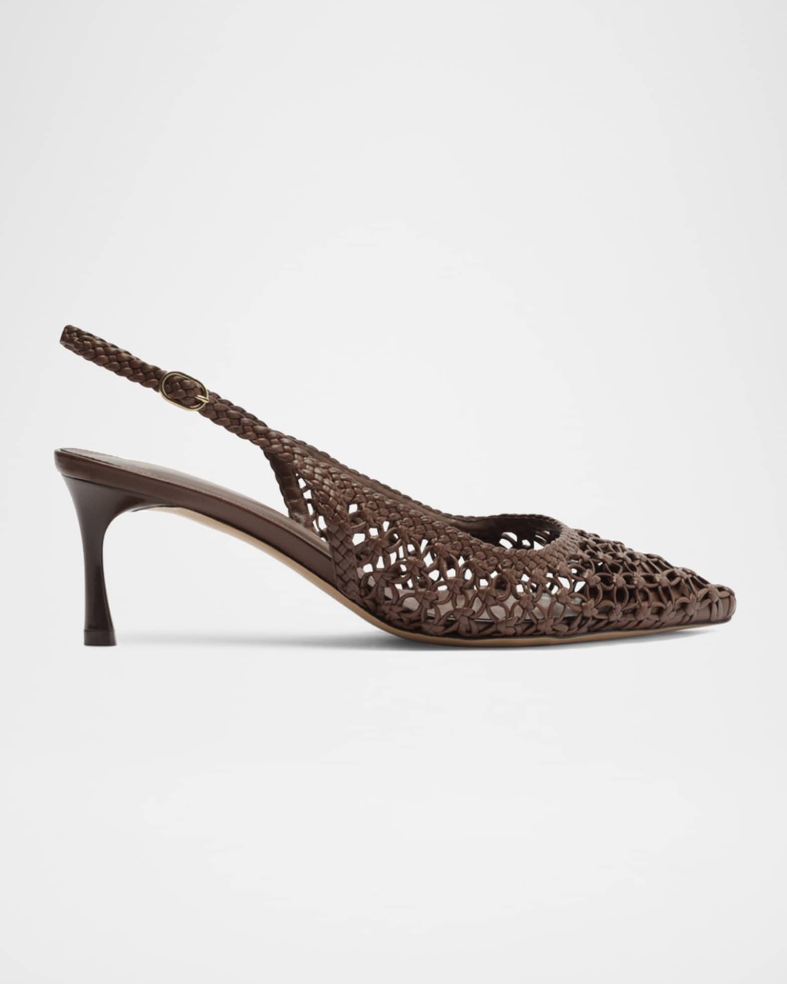 Jane Woven Leather Slingback Pumps 0