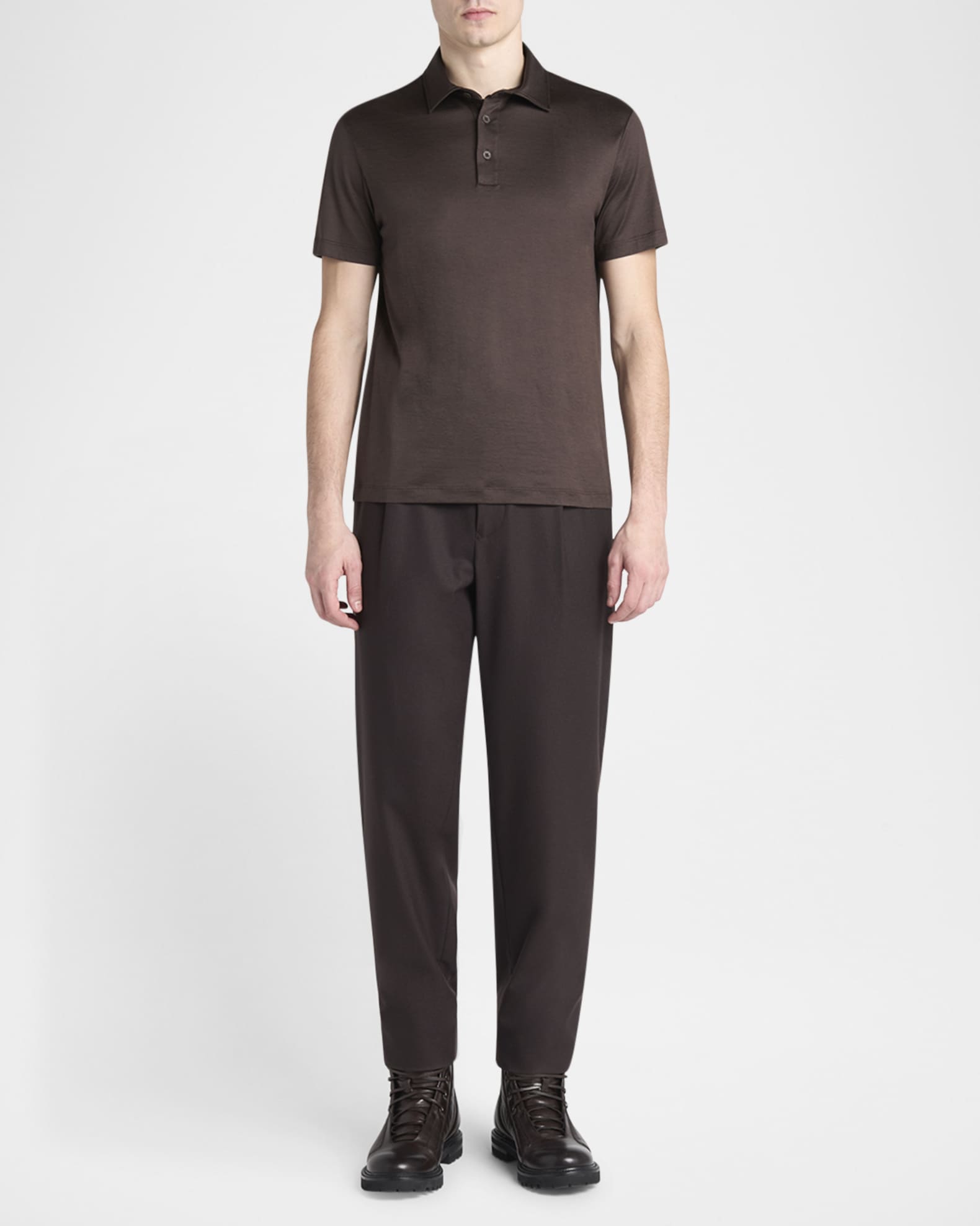 Men's Silk and Cotton Polo Shirt 1