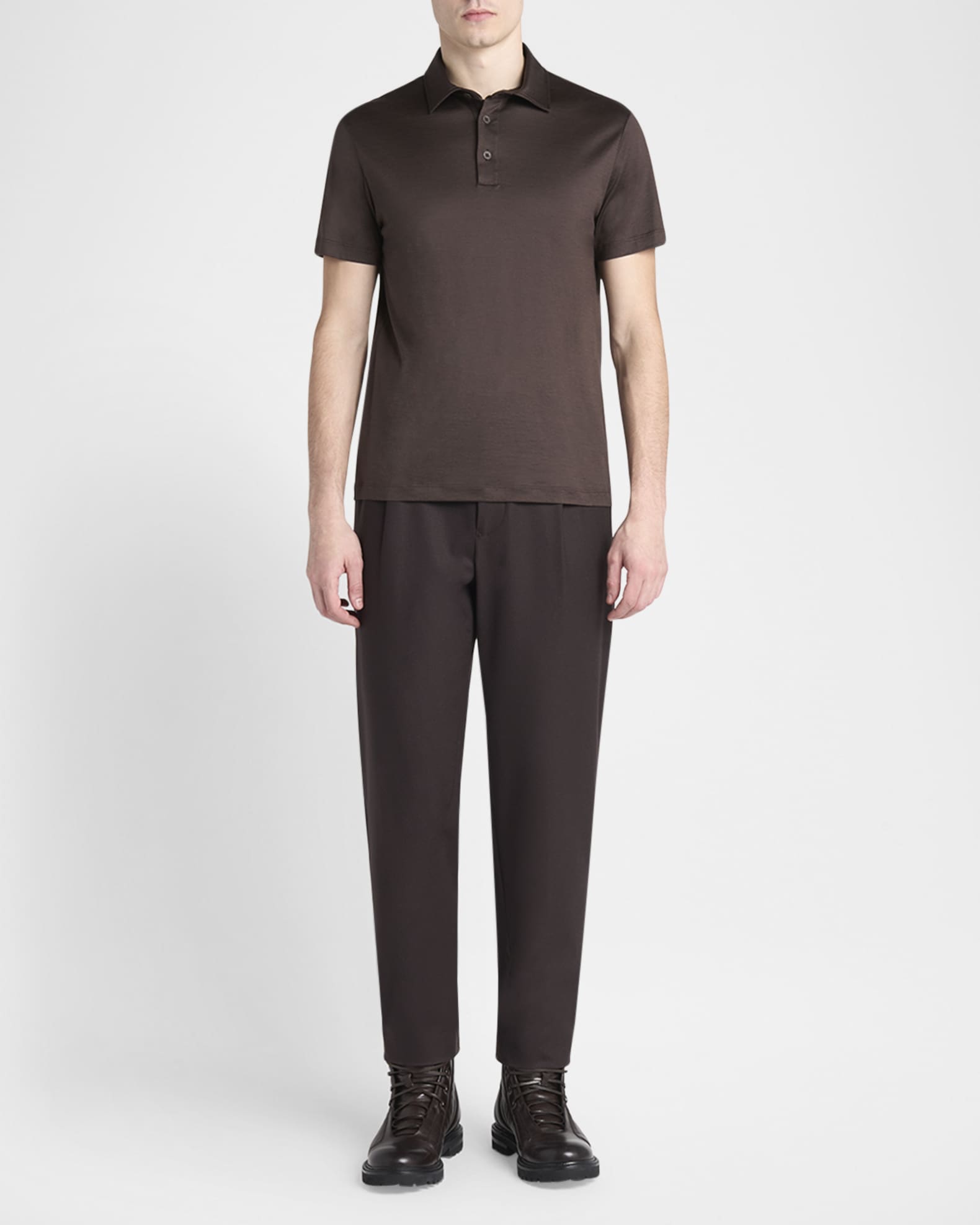 Men's Silk and Cotton Polo Shirt 1