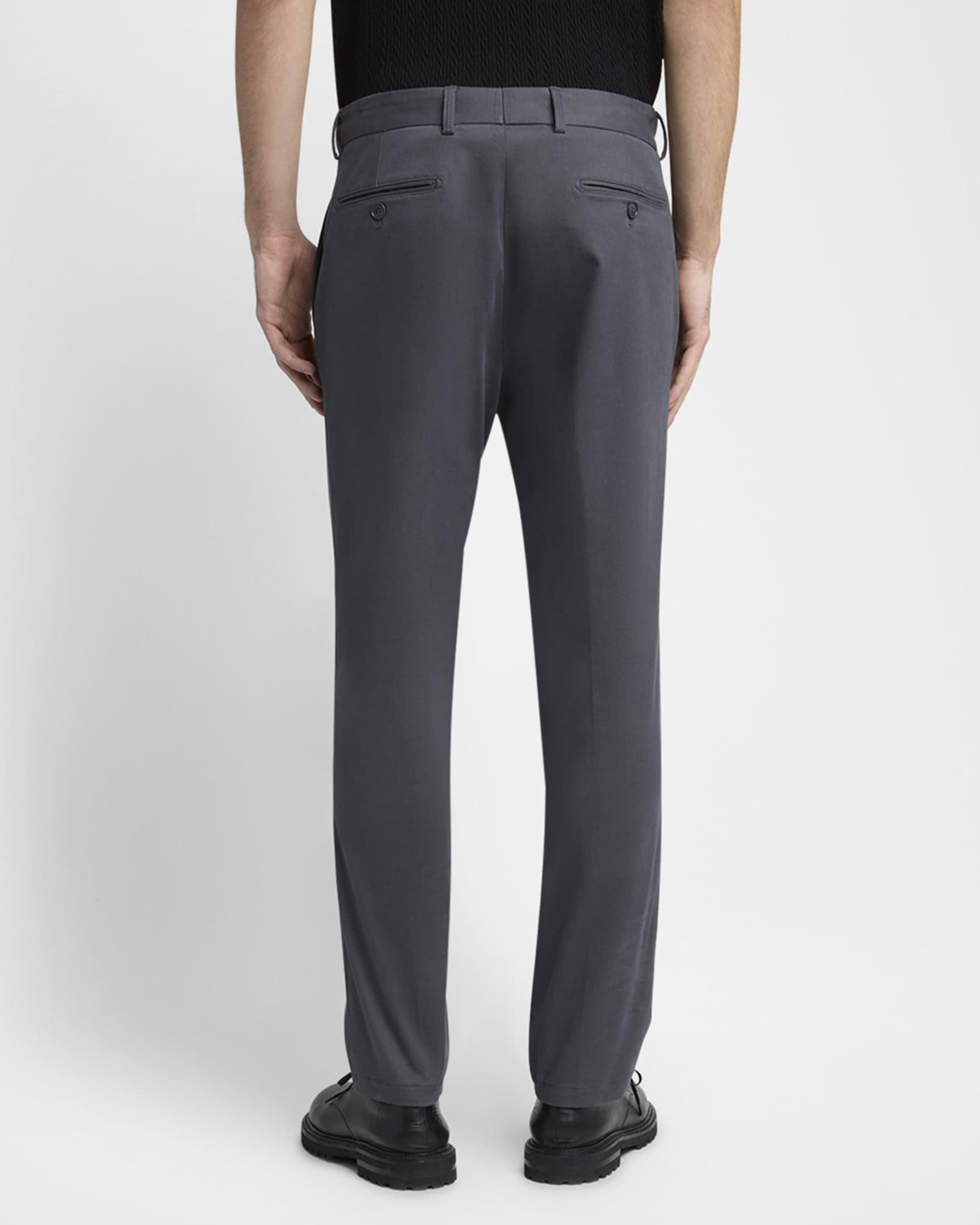 Giorgio Armani Men's Cotton and Cashmere Slim Flat-Front Trousers