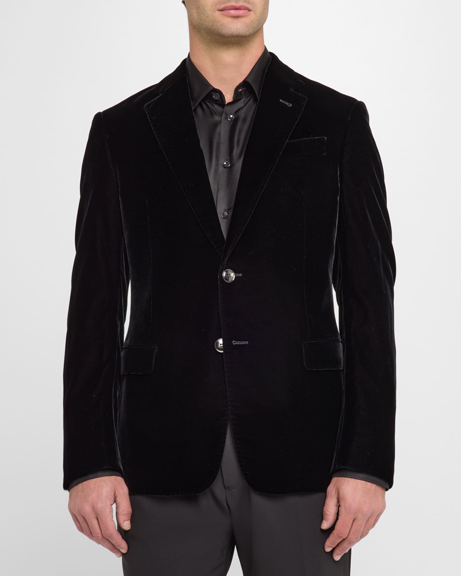 Giorgio Armani Men's Velvet Notch Lapel Dinner Jacket | Neiman Marcus