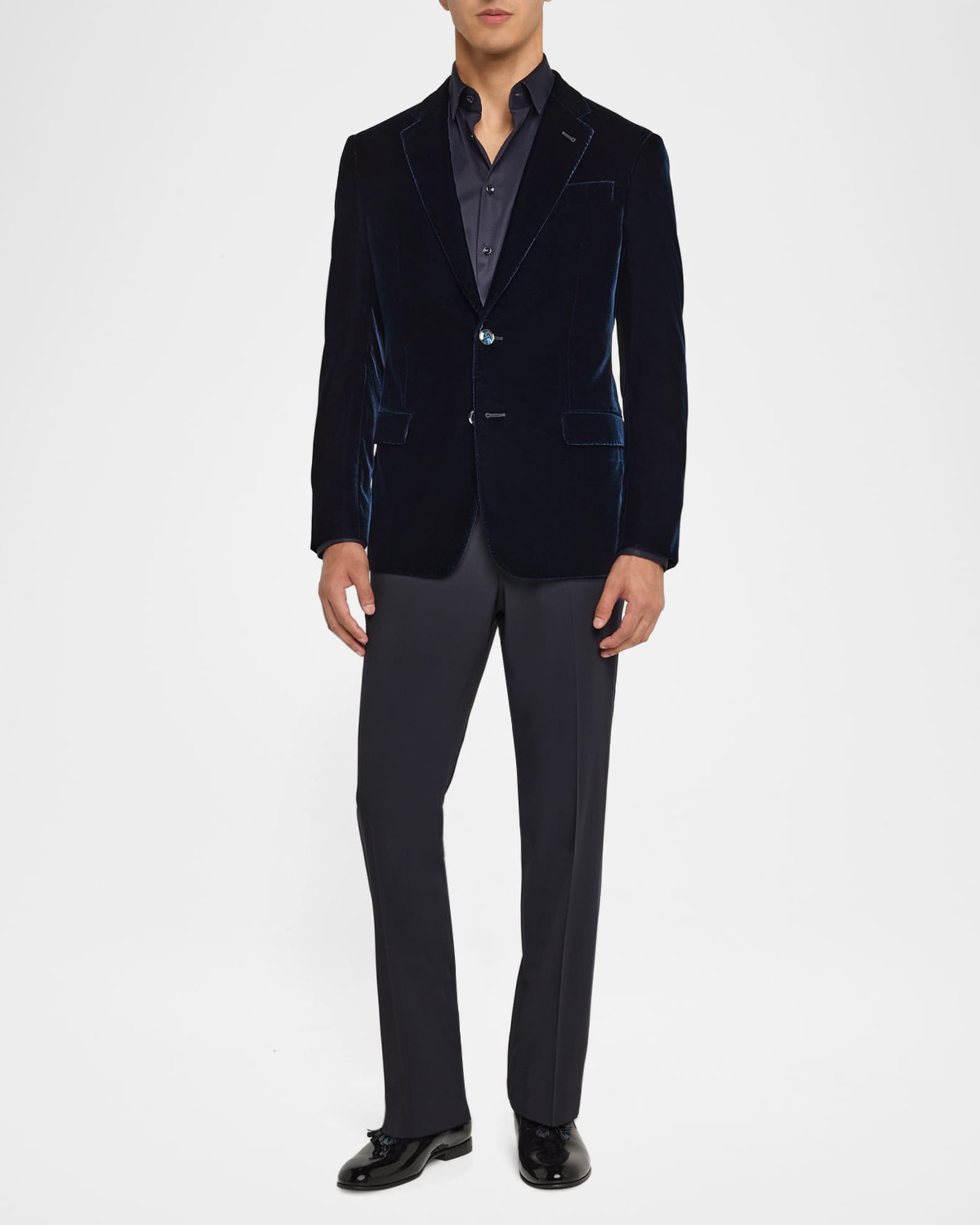 Giorgio Armani Men's Velvet Notch Lapel Dinner Jacket | Neiman Marcus