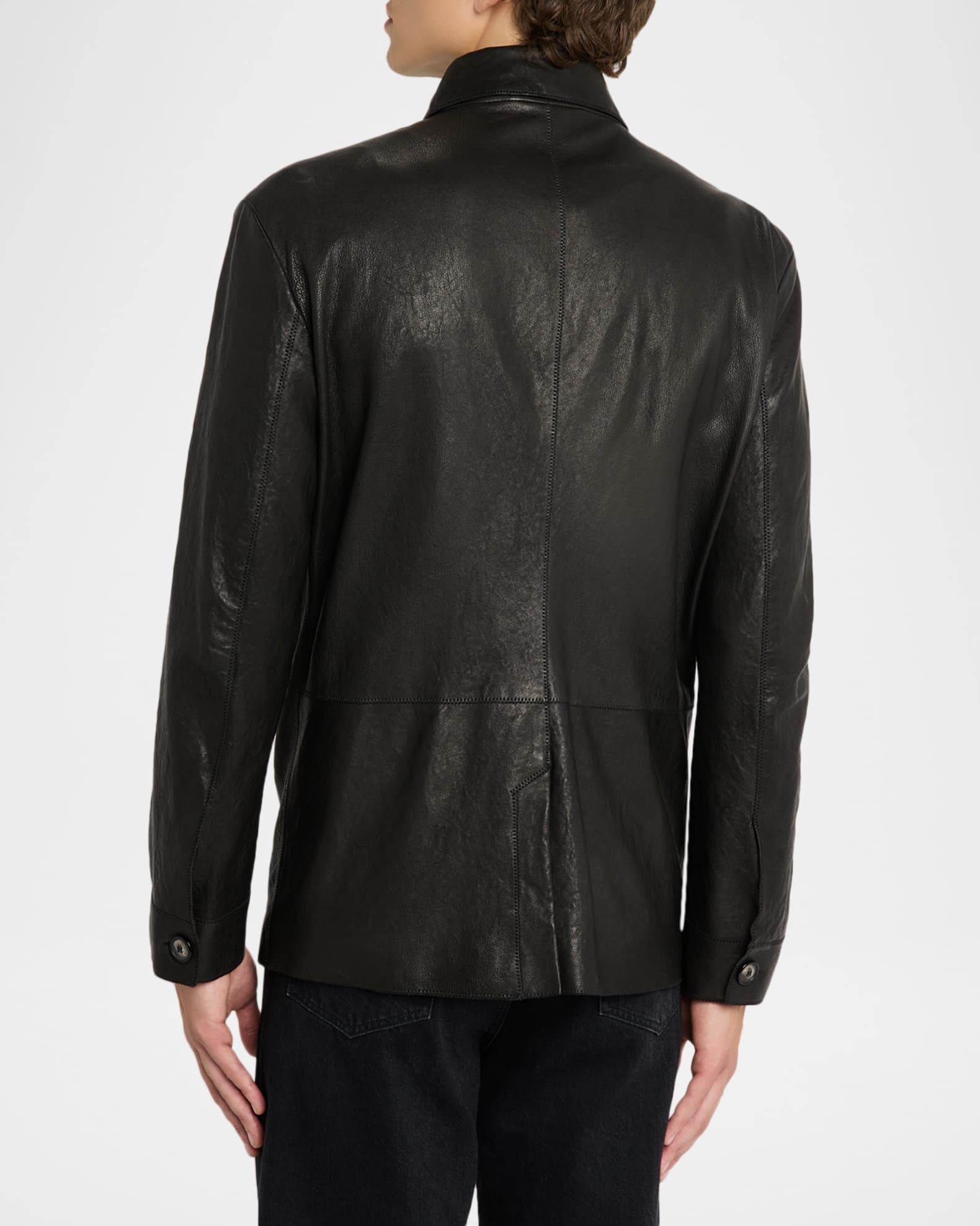 Giorgio Armani Men's Nappa Leather Safari Jacket | Neiman Marcus