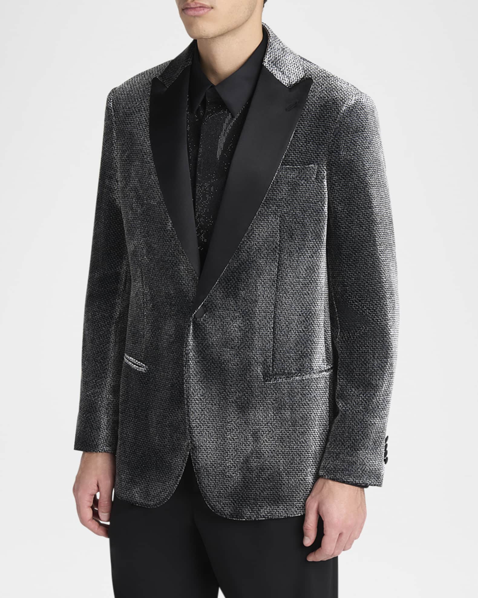 Giorgio Armani Men's Velvet-Effect Peak Lapel Dinner Jacket