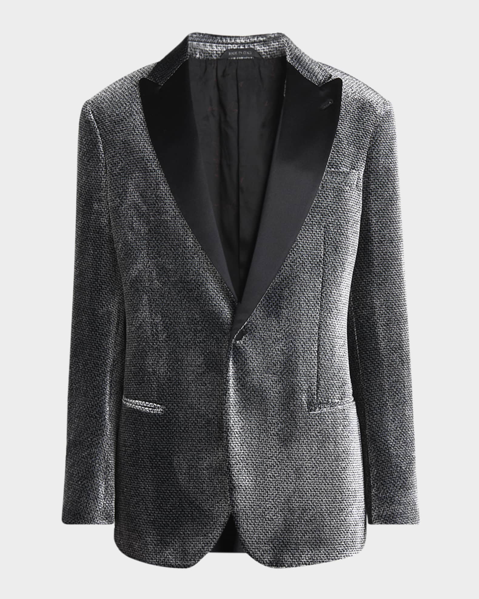 Giorgio Armani Men's Velvet-Effect Peak Lapel Dinner Jacket